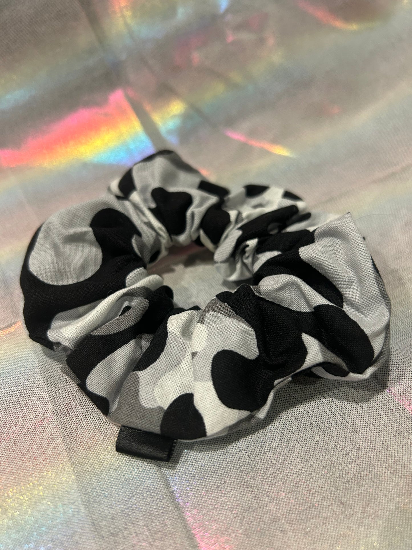 Grey camo scrunchie