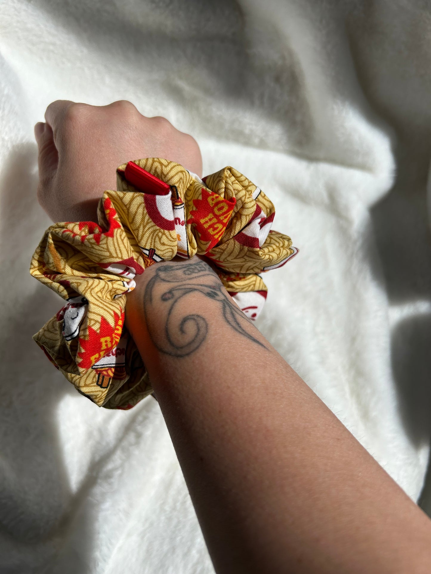 Maruchan noodles scrunchie