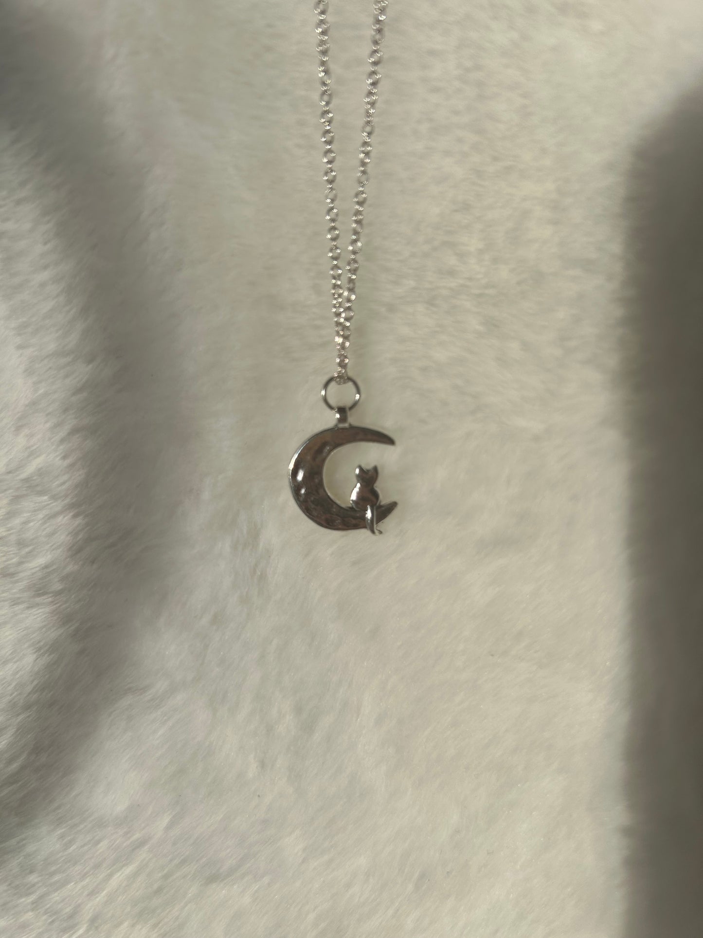 Cat and moon necklace