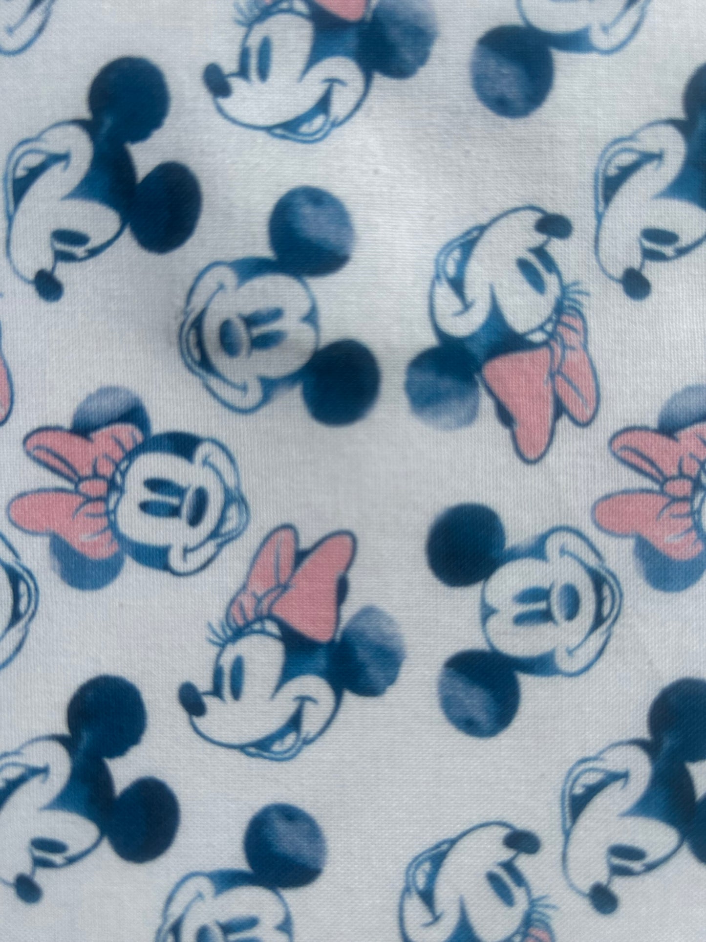 White Mickey and Minnie scrunchie