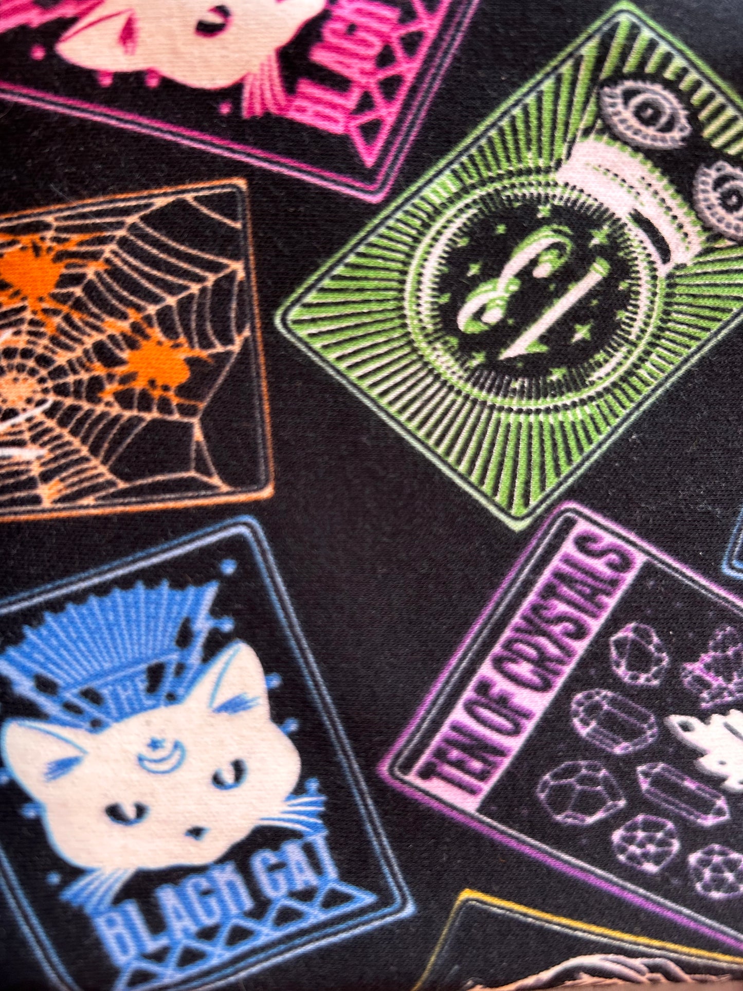 Glow in the dark cat tarot scrunchie