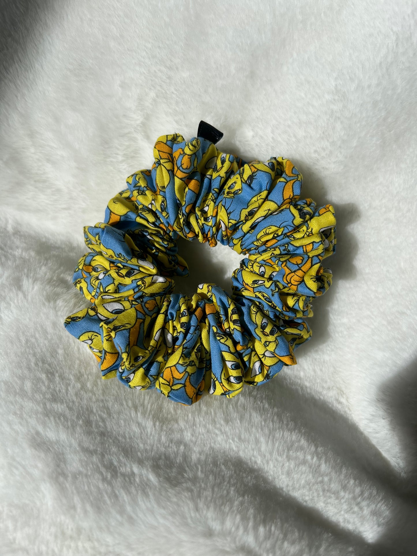 Blue tweety bird scrunchie