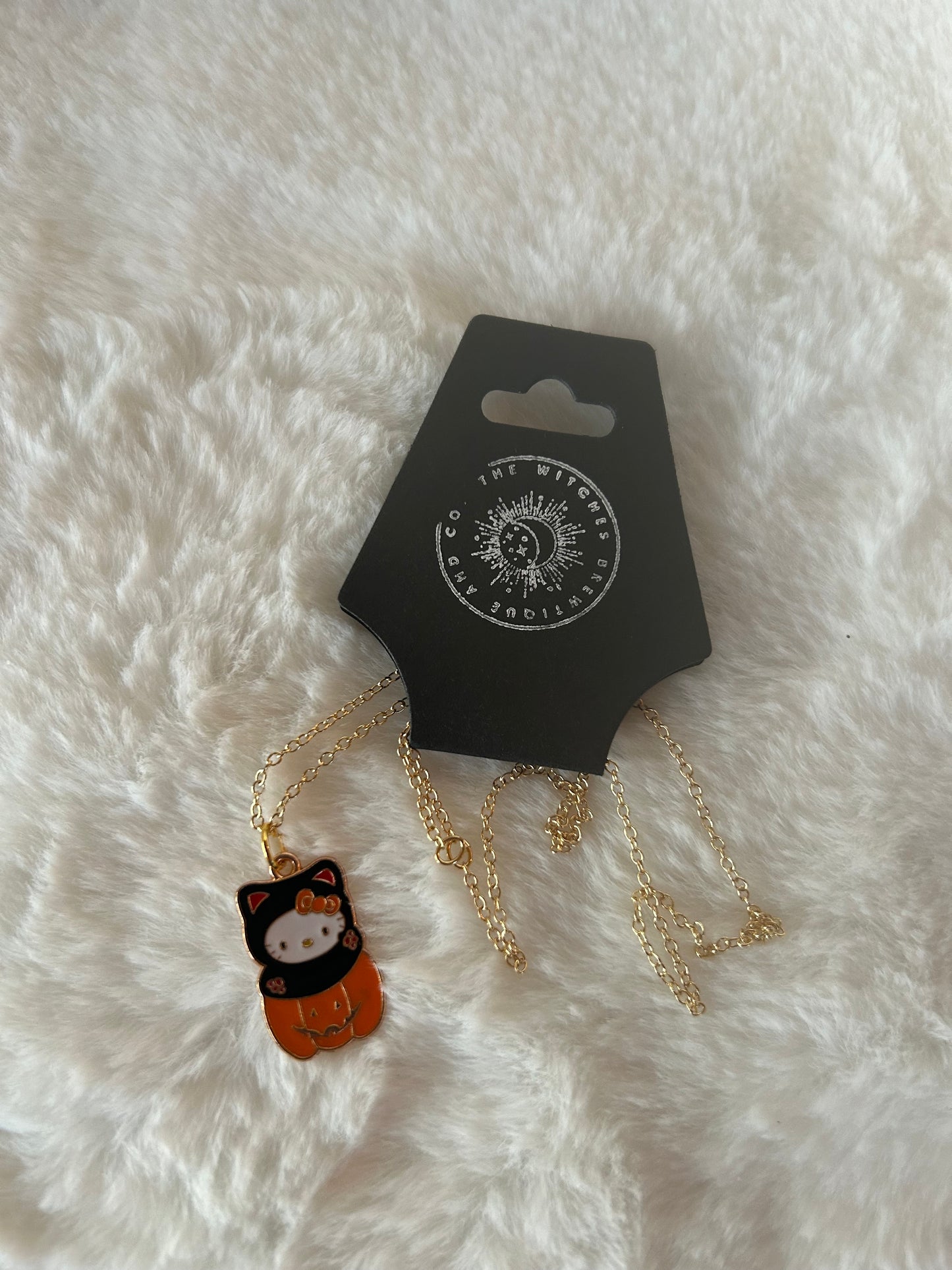 Hello Kitty cat pumpkin necklace
