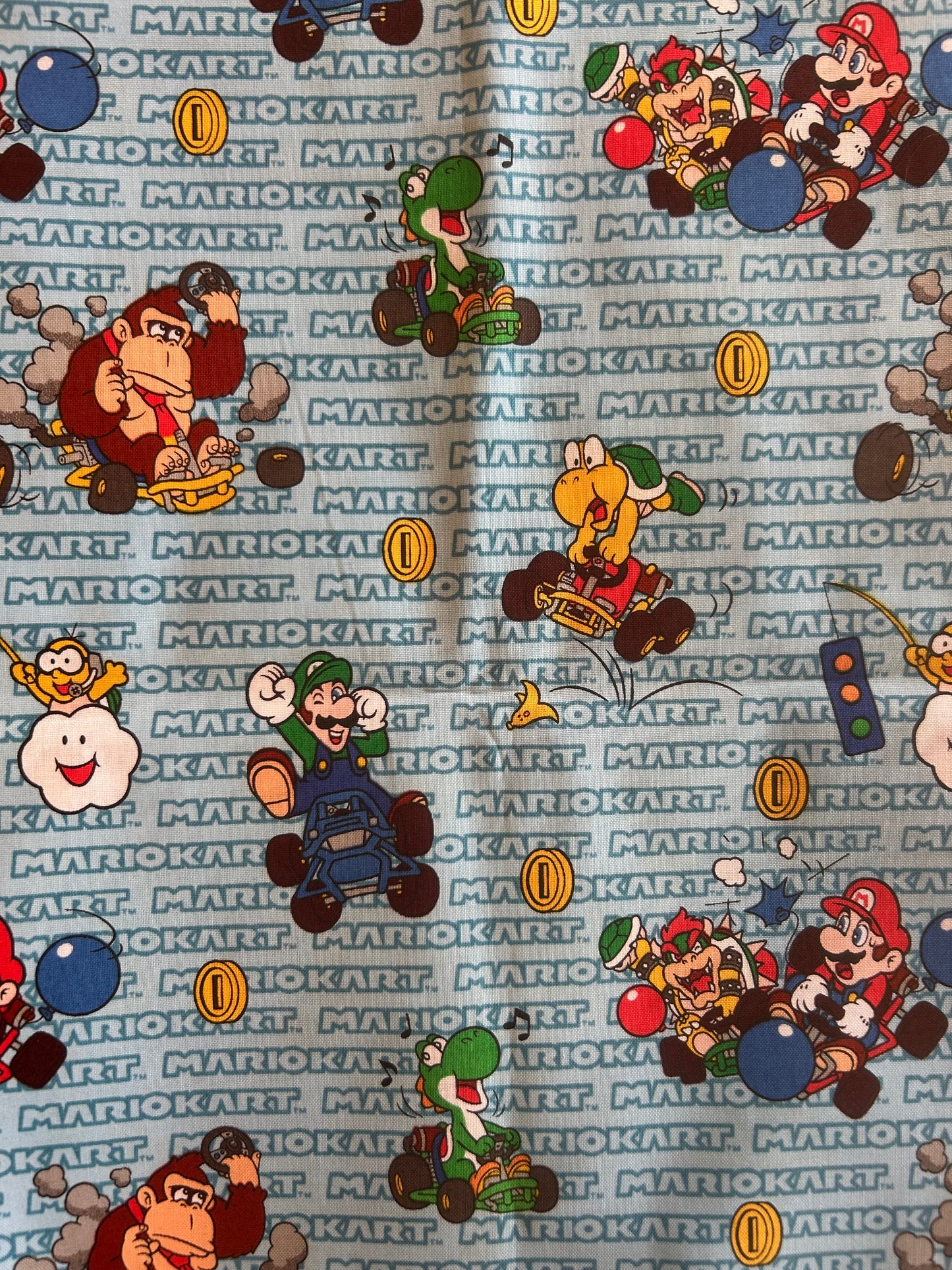 Blue Mario Kart scrunchie