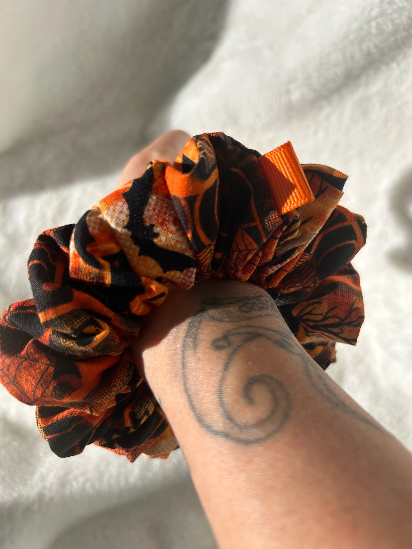 Orange Halloween scrunchie