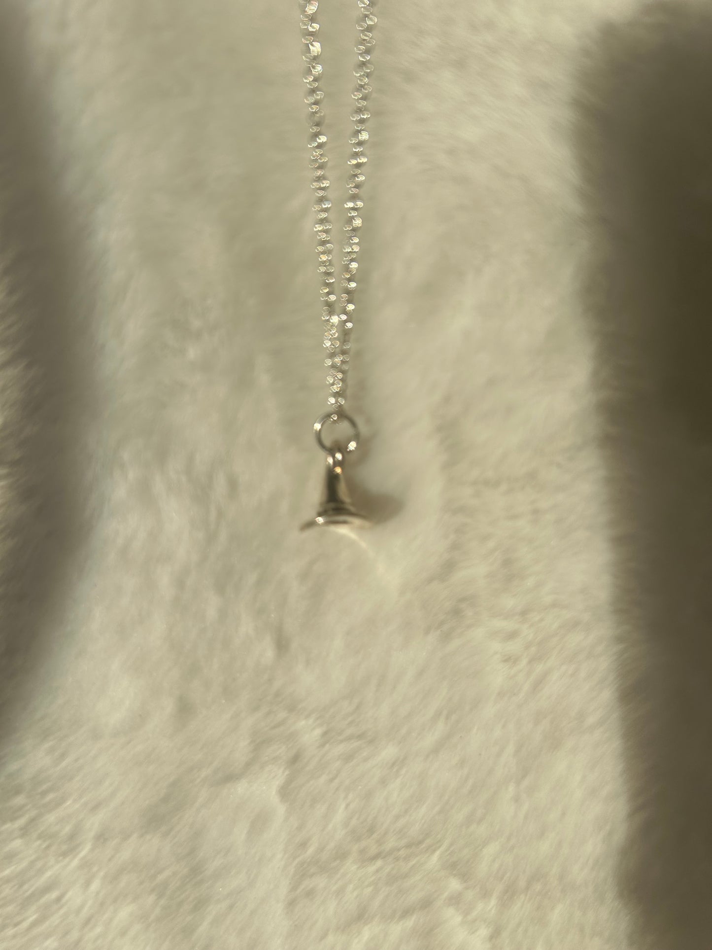 Silver witch hat necklace