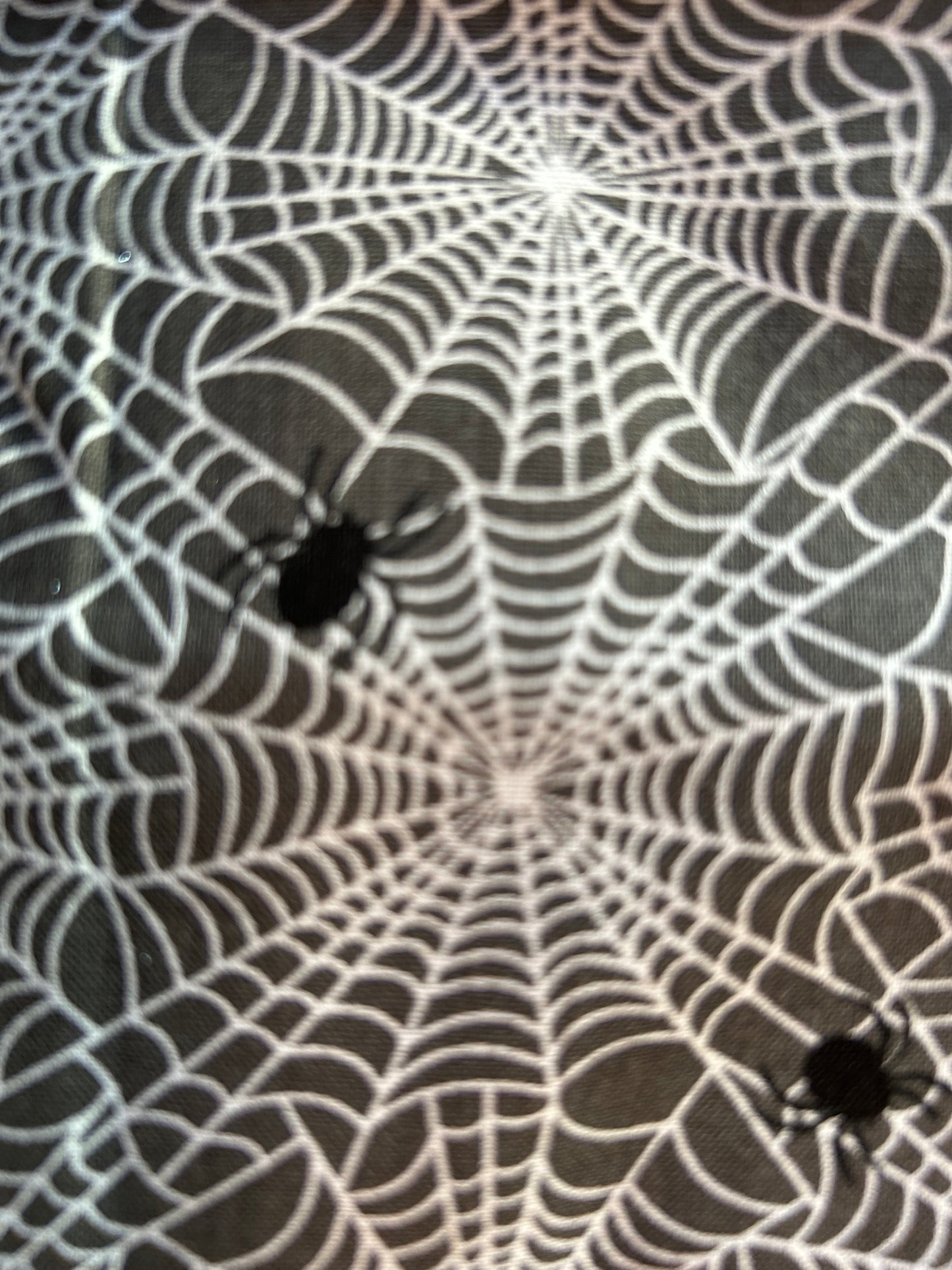 Black and white spiderweb scrunchie