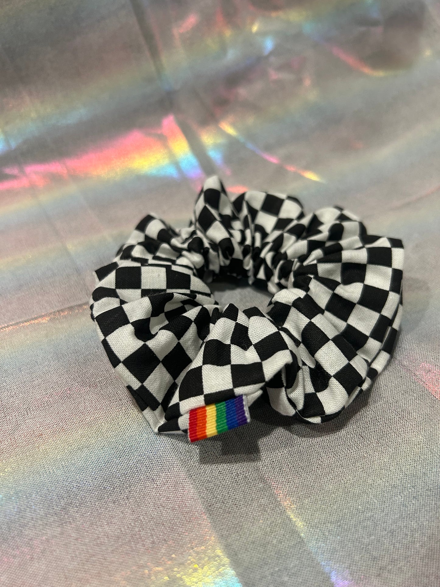 Checker scrunchie