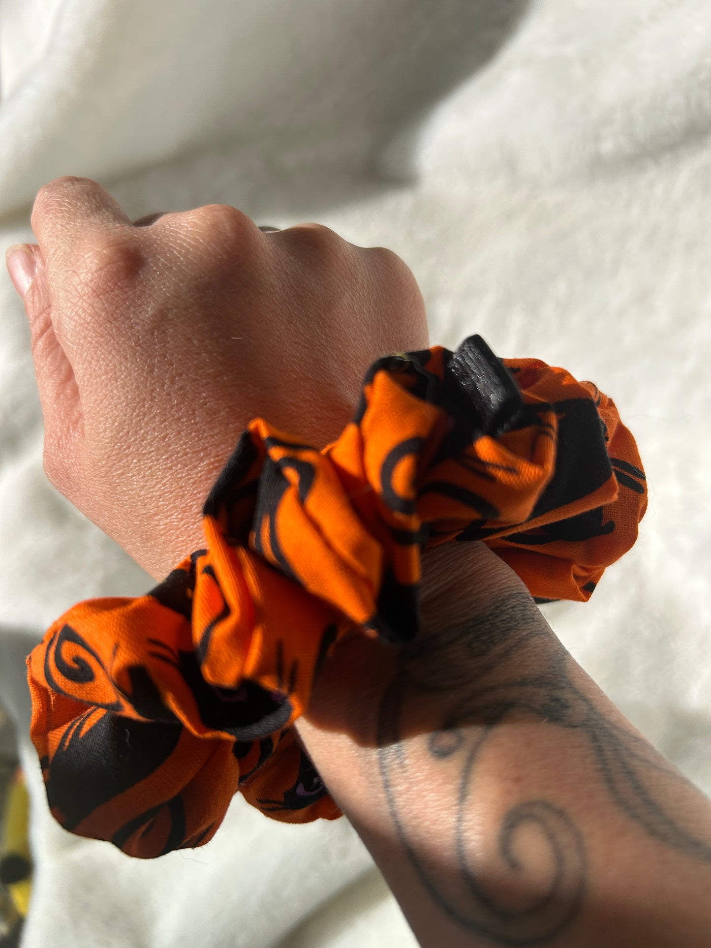 Orange black cat scrunchie