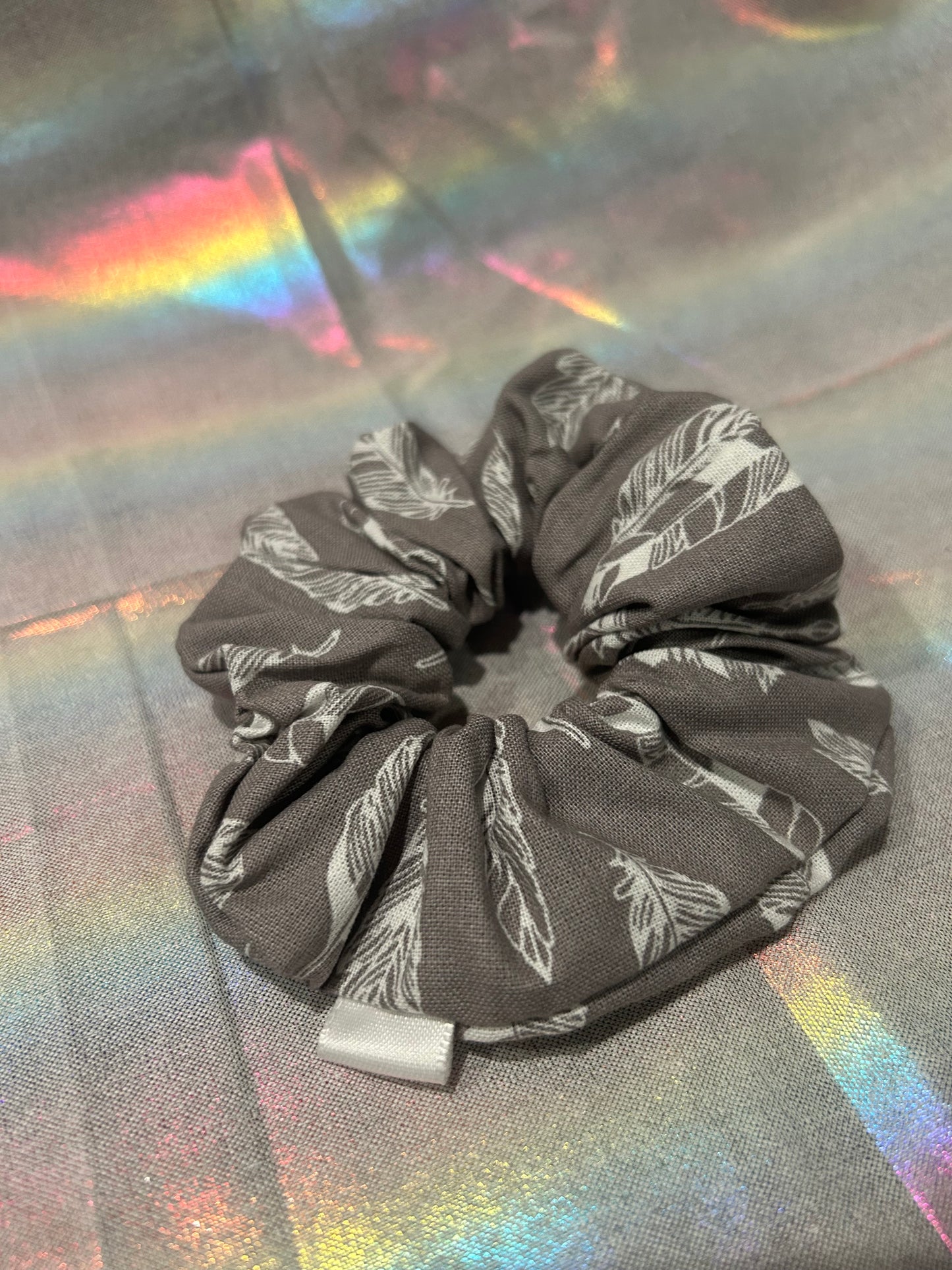 Feather scrunchie