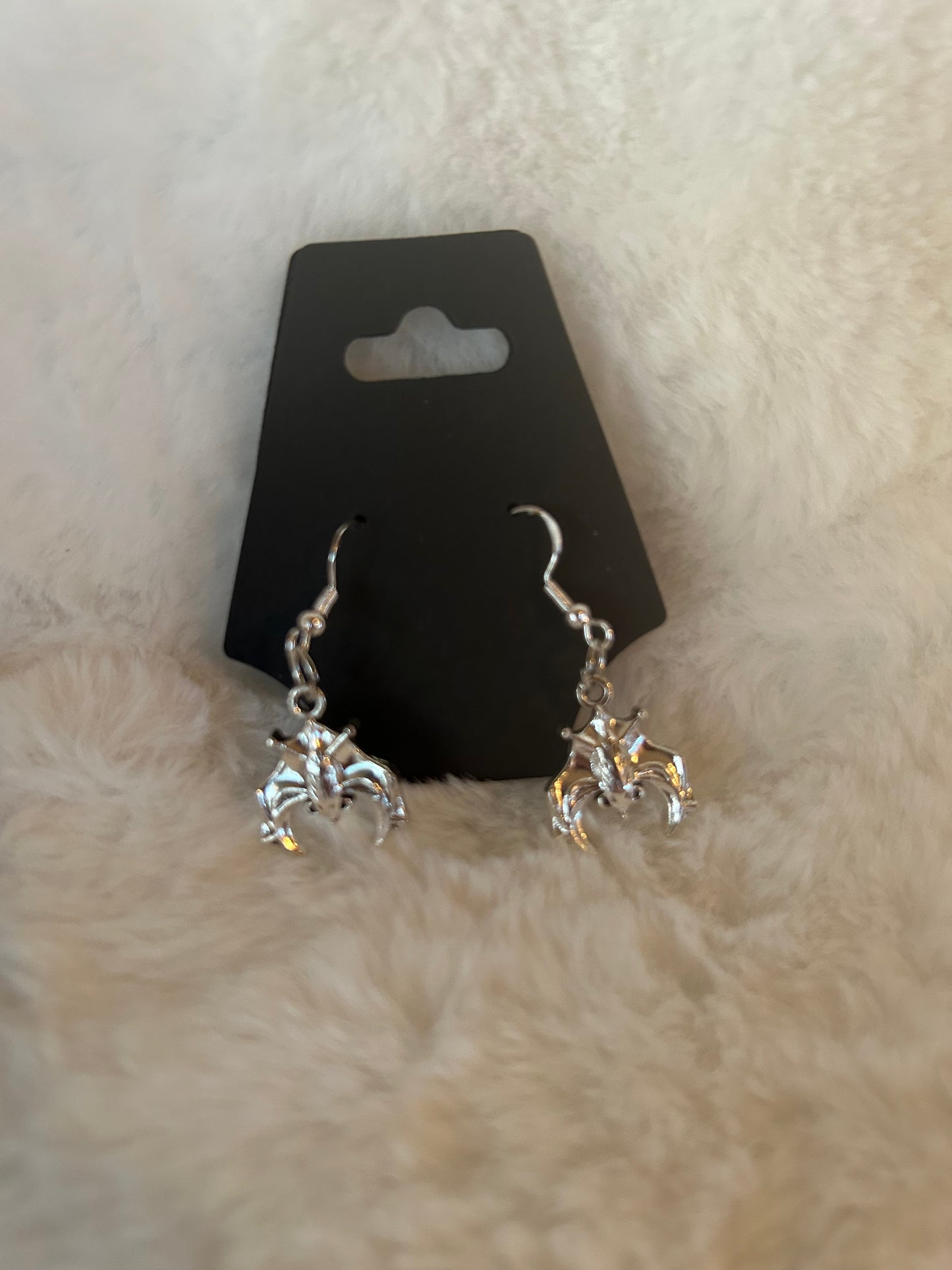 Upside down bat earrings