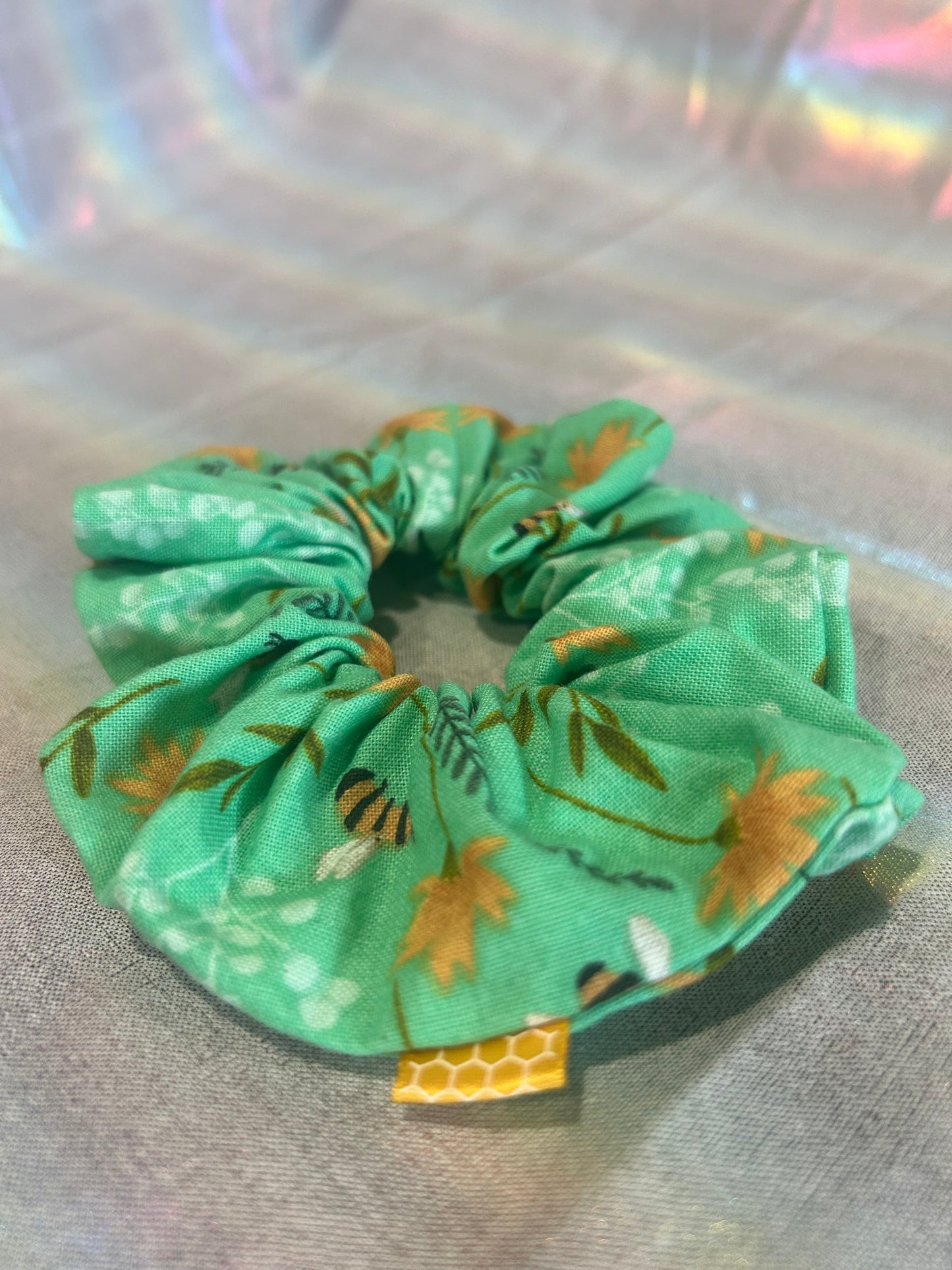 Sea-foam Bees scrunchie
