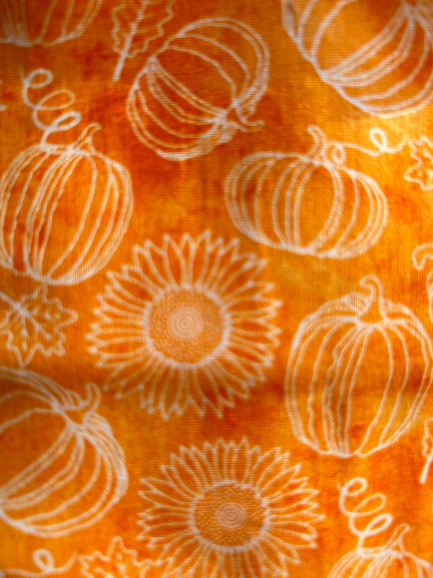 Orange with white pumpkin and floral scrunchie