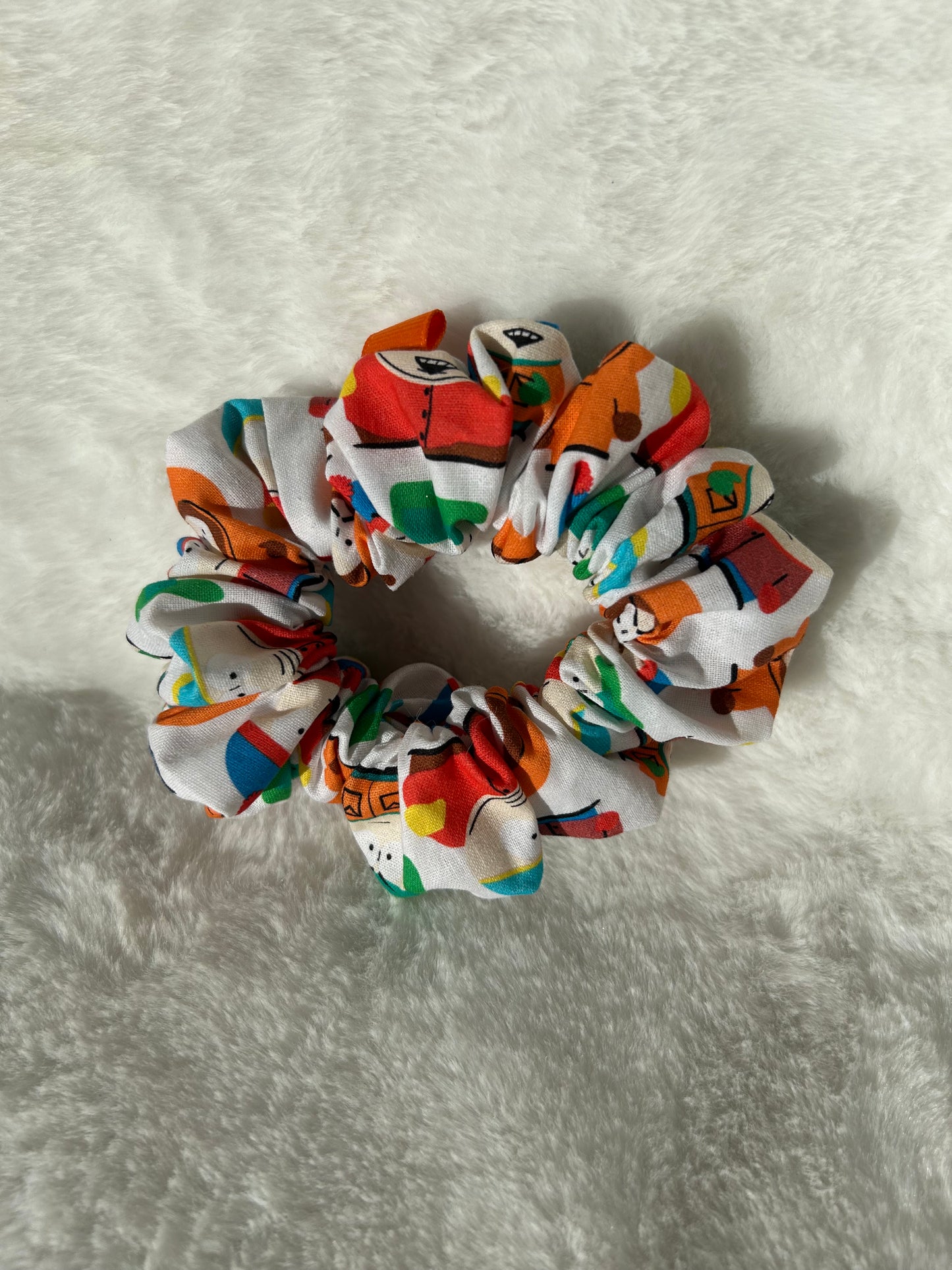 White South Park scrunchie