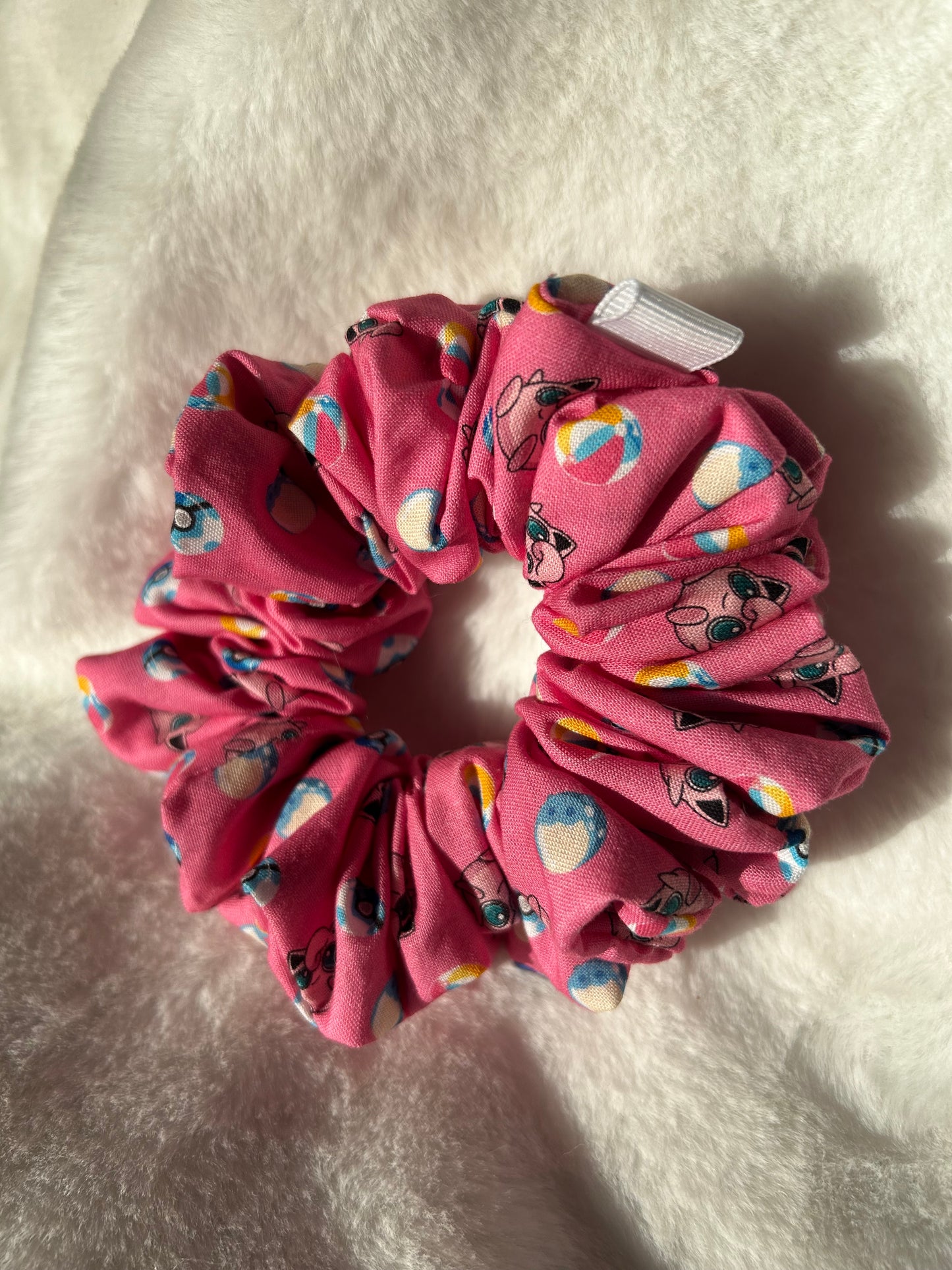 Pink jigglypuff and spheal scrunchie