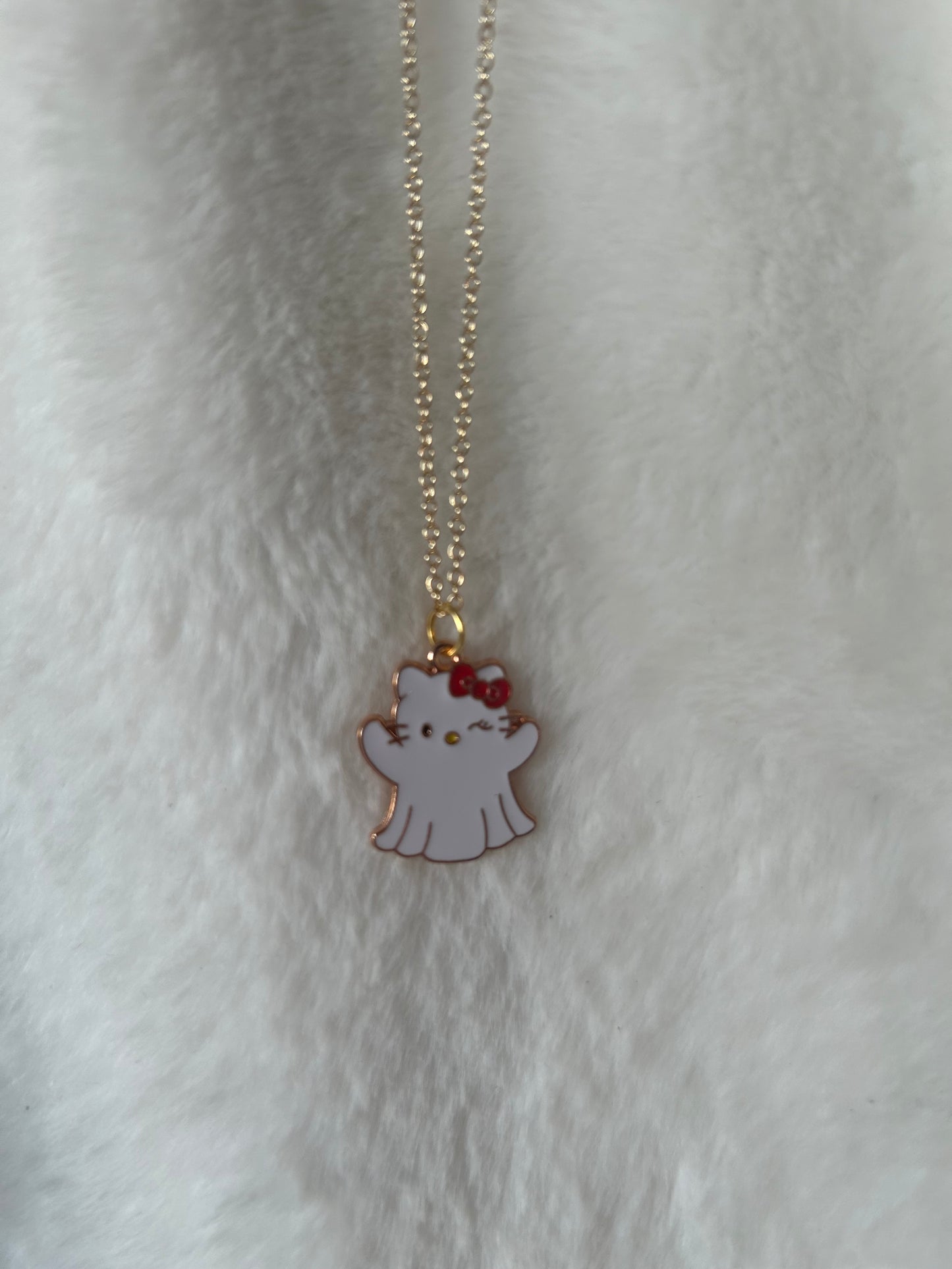 Ghost hello kitty necklace