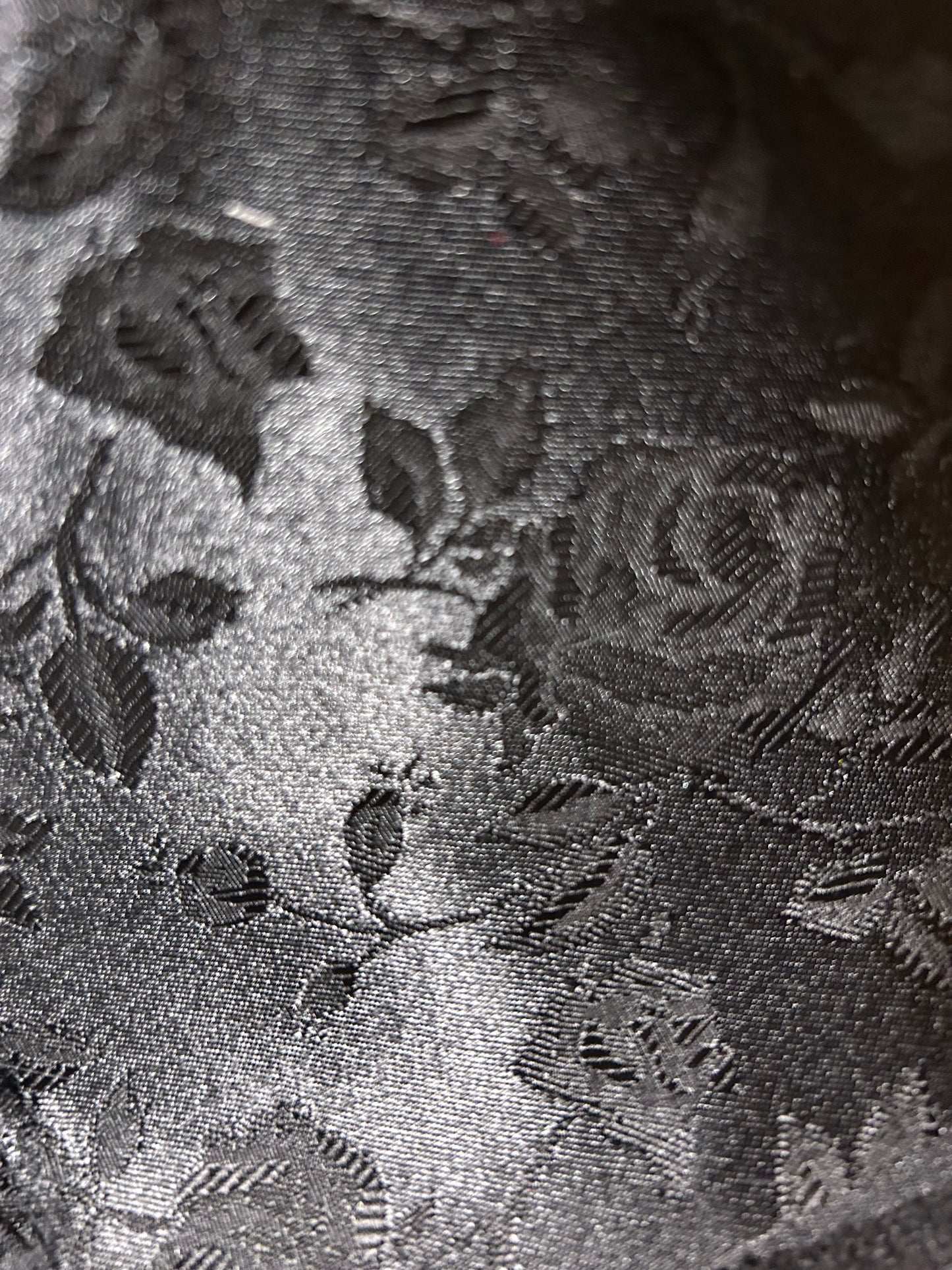 Satin black rose scrunchie