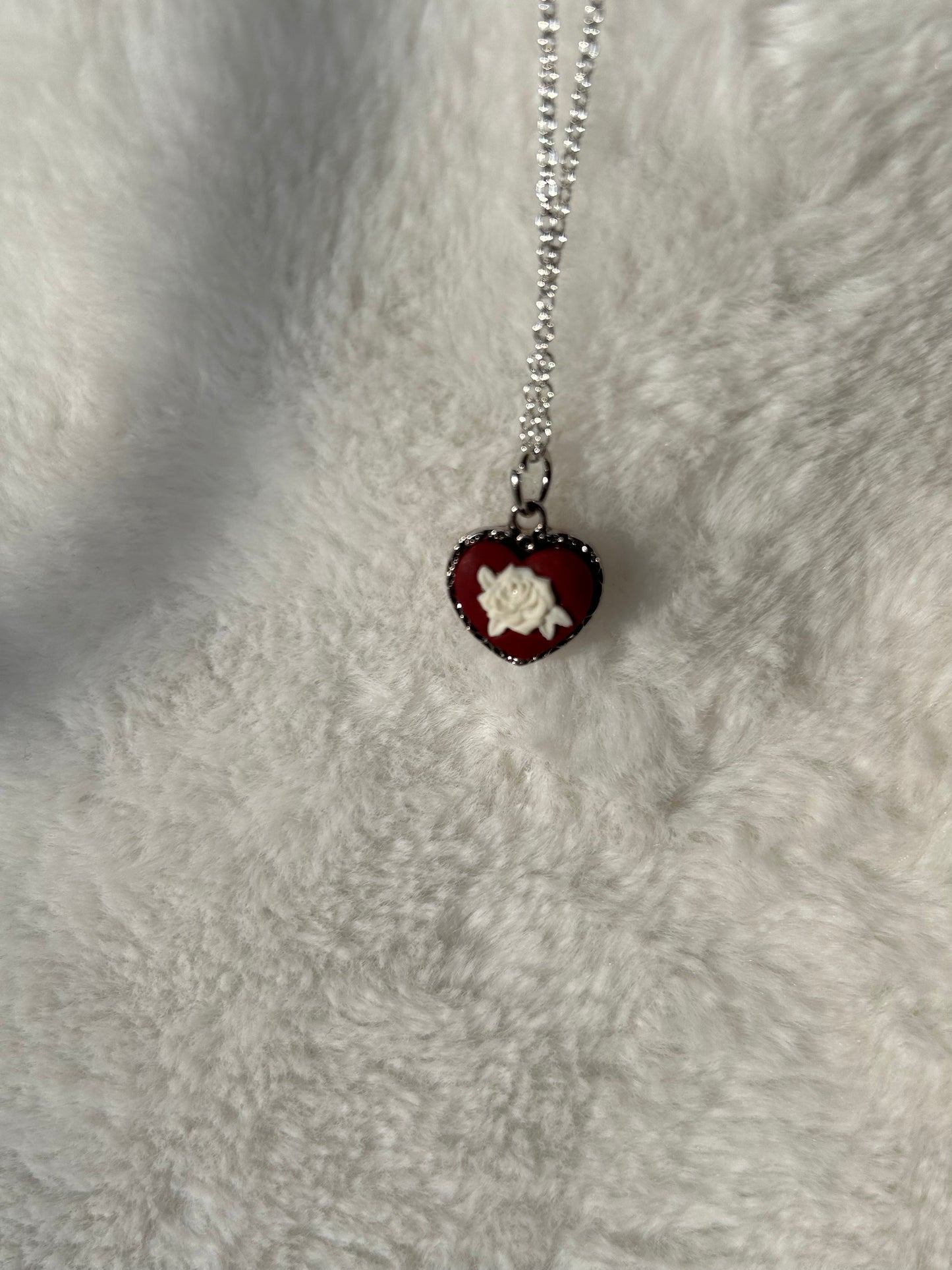 Rose and heart necklace