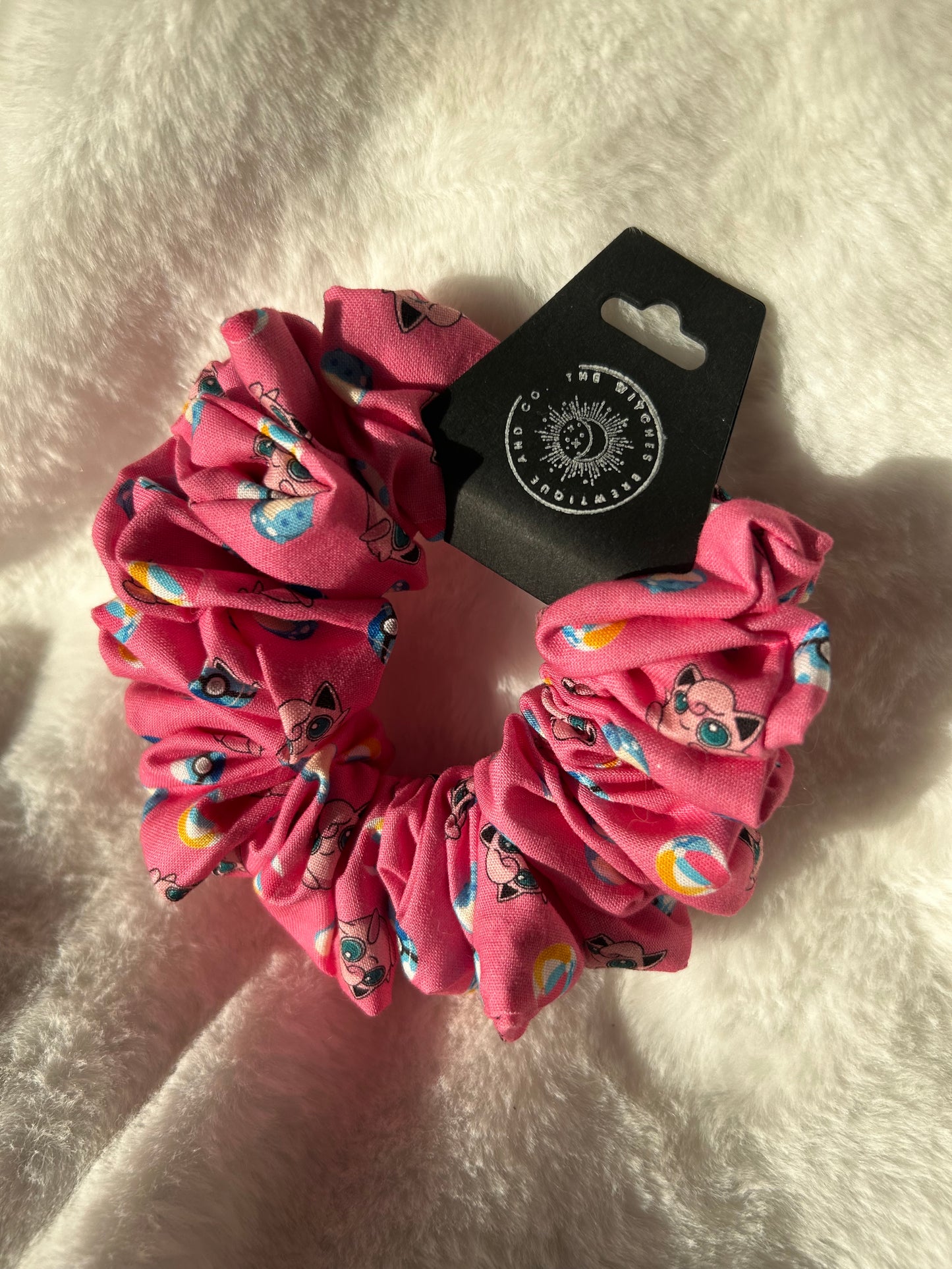 Pink jigglypuff and spheal scrunchie