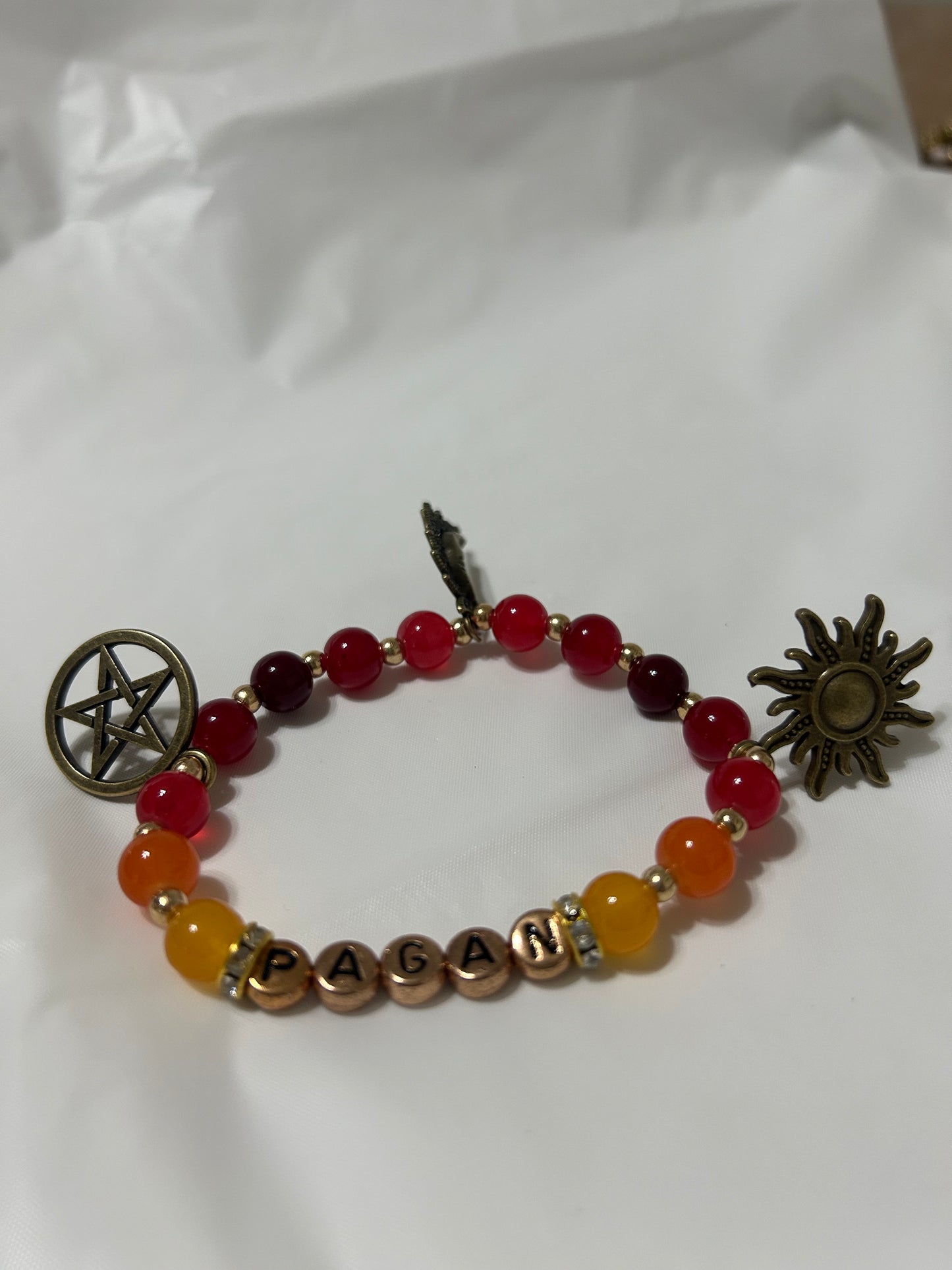 Pagan letter charm bracelet