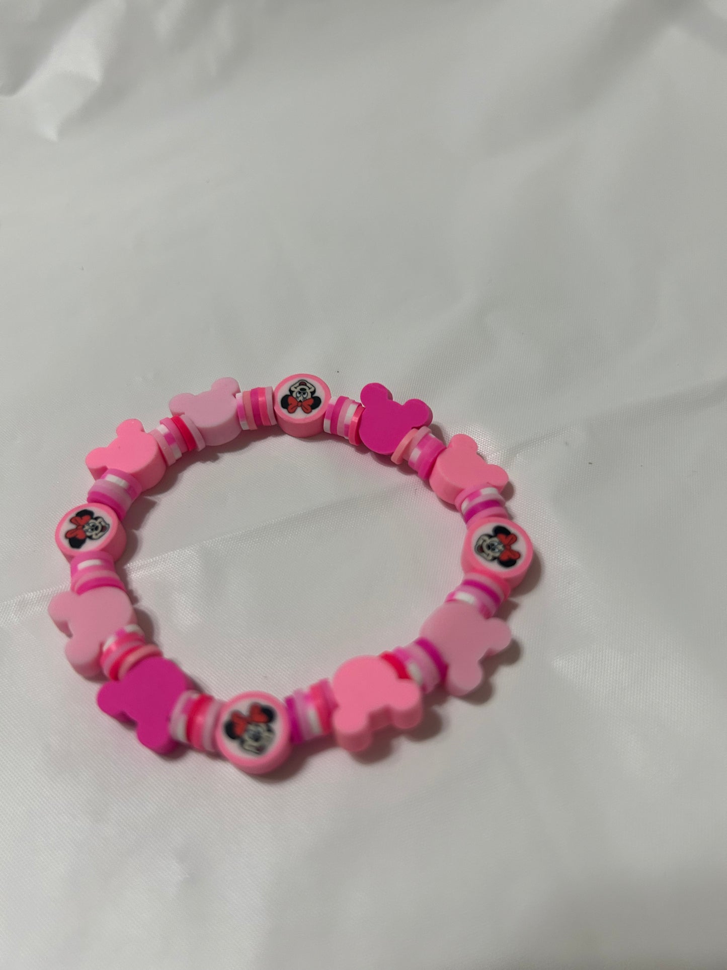 Mini mouse clay beaded bracelet