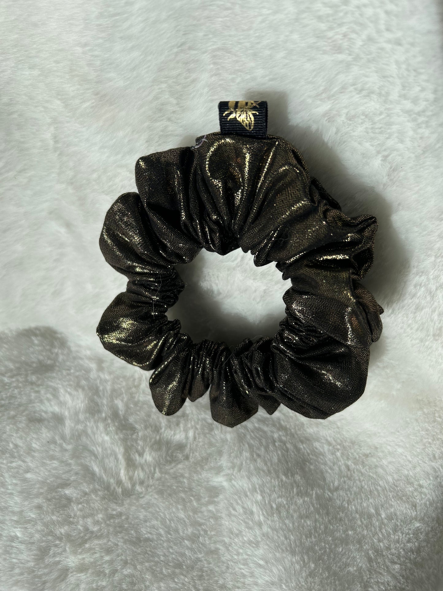 Black and gold flecked scrunchie