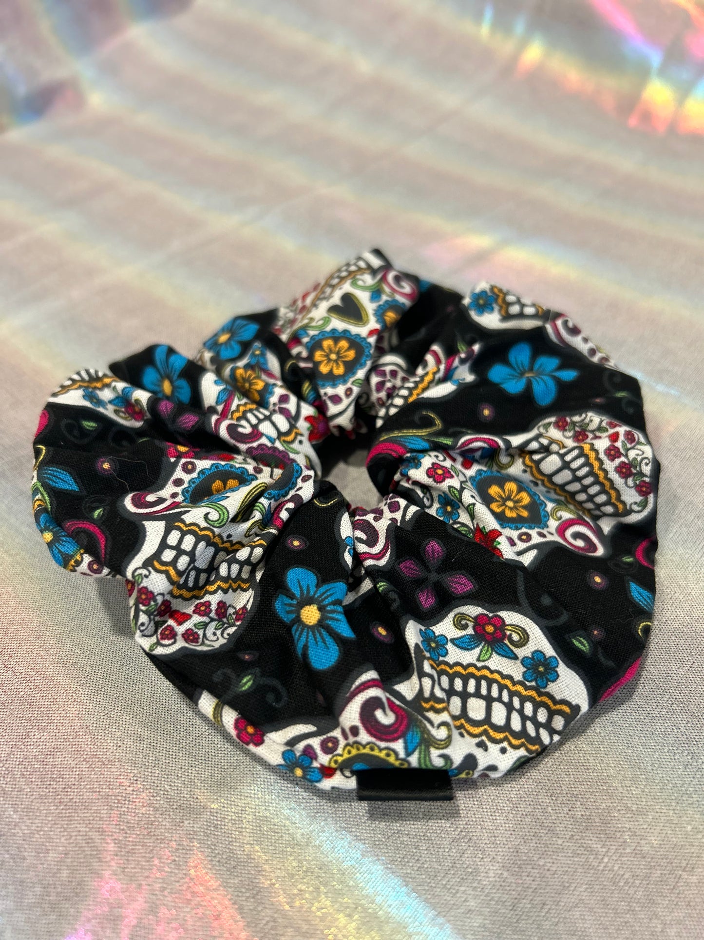 Sugar skull scrunchie