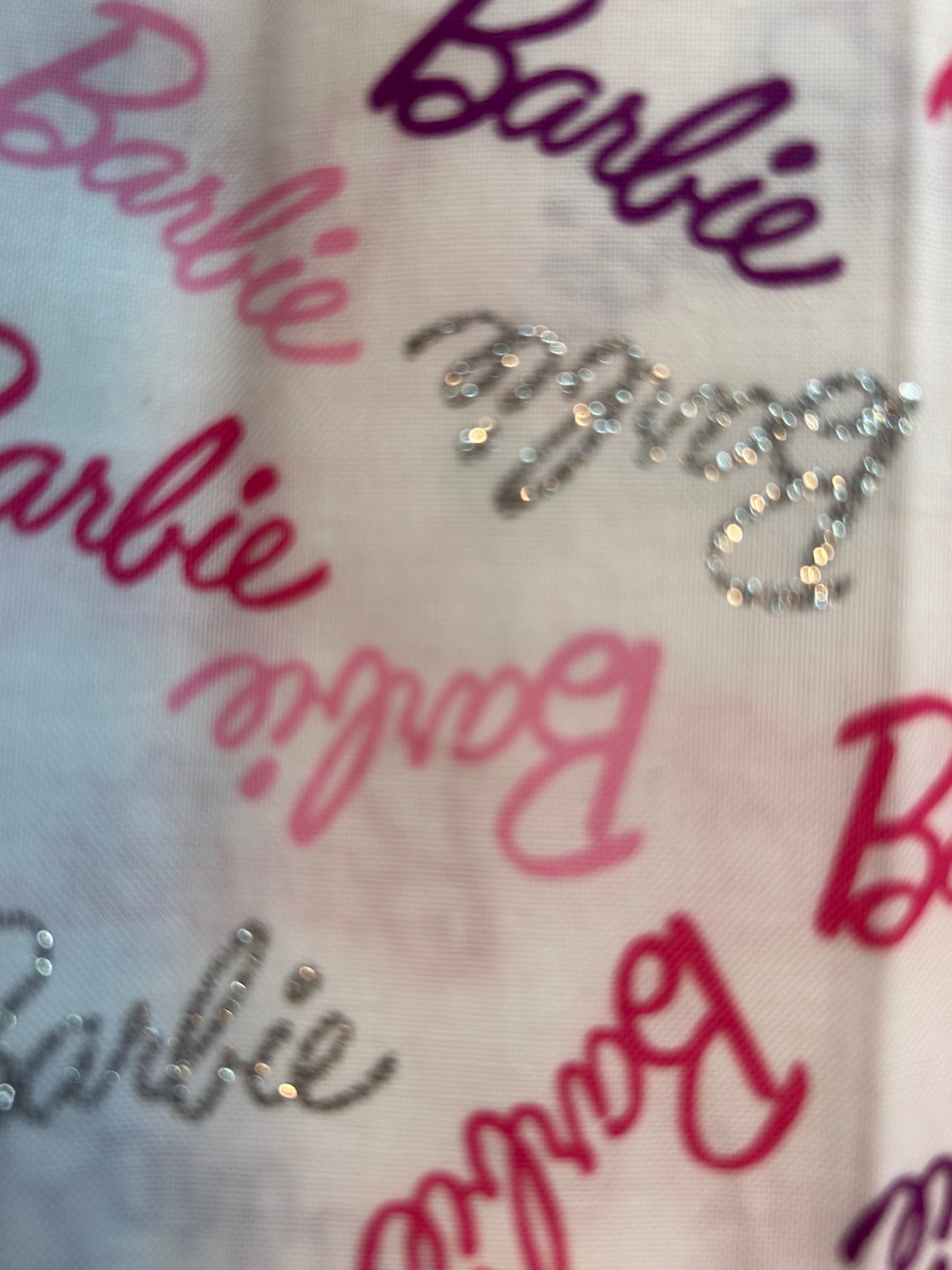 Glitter Barbie logo scrunchie