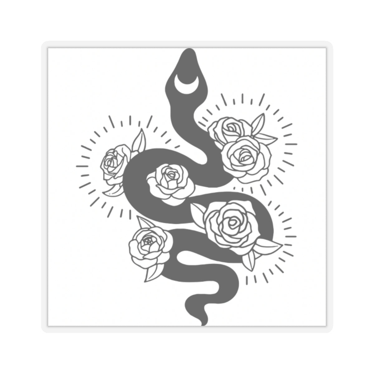 Snake Wrapped Roses Kiss-Cut Stickers