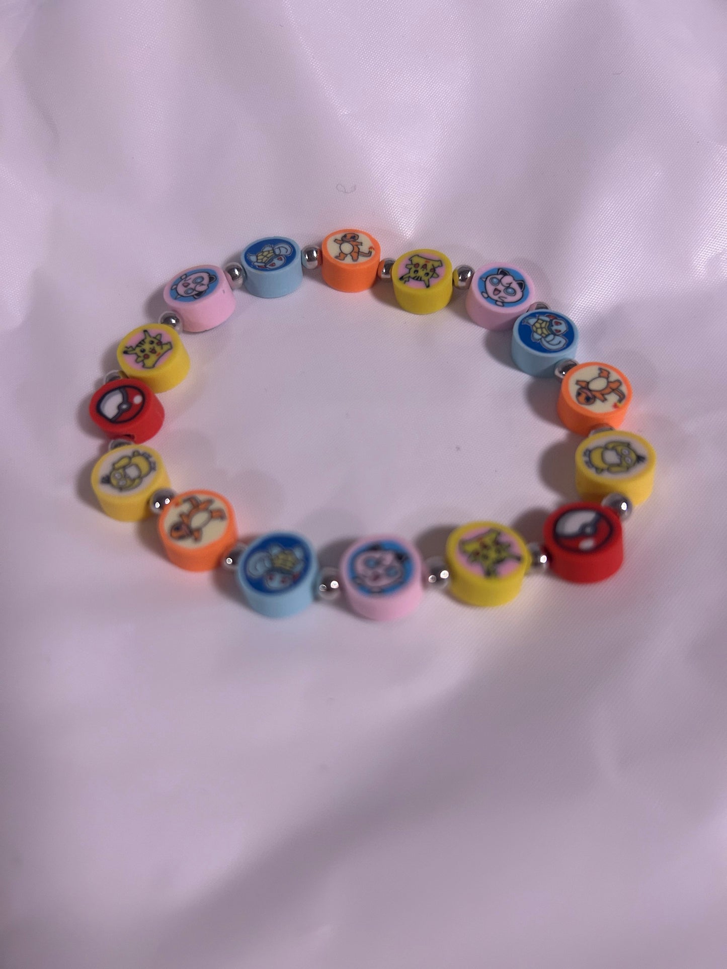 Pokemon character clay beaded bracelet