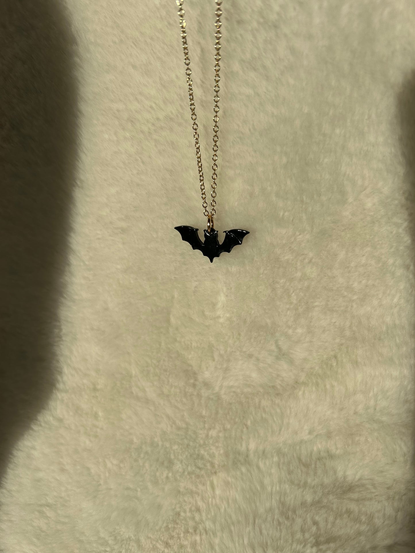 Black bat necklace