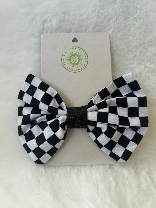 Checkered hair bow