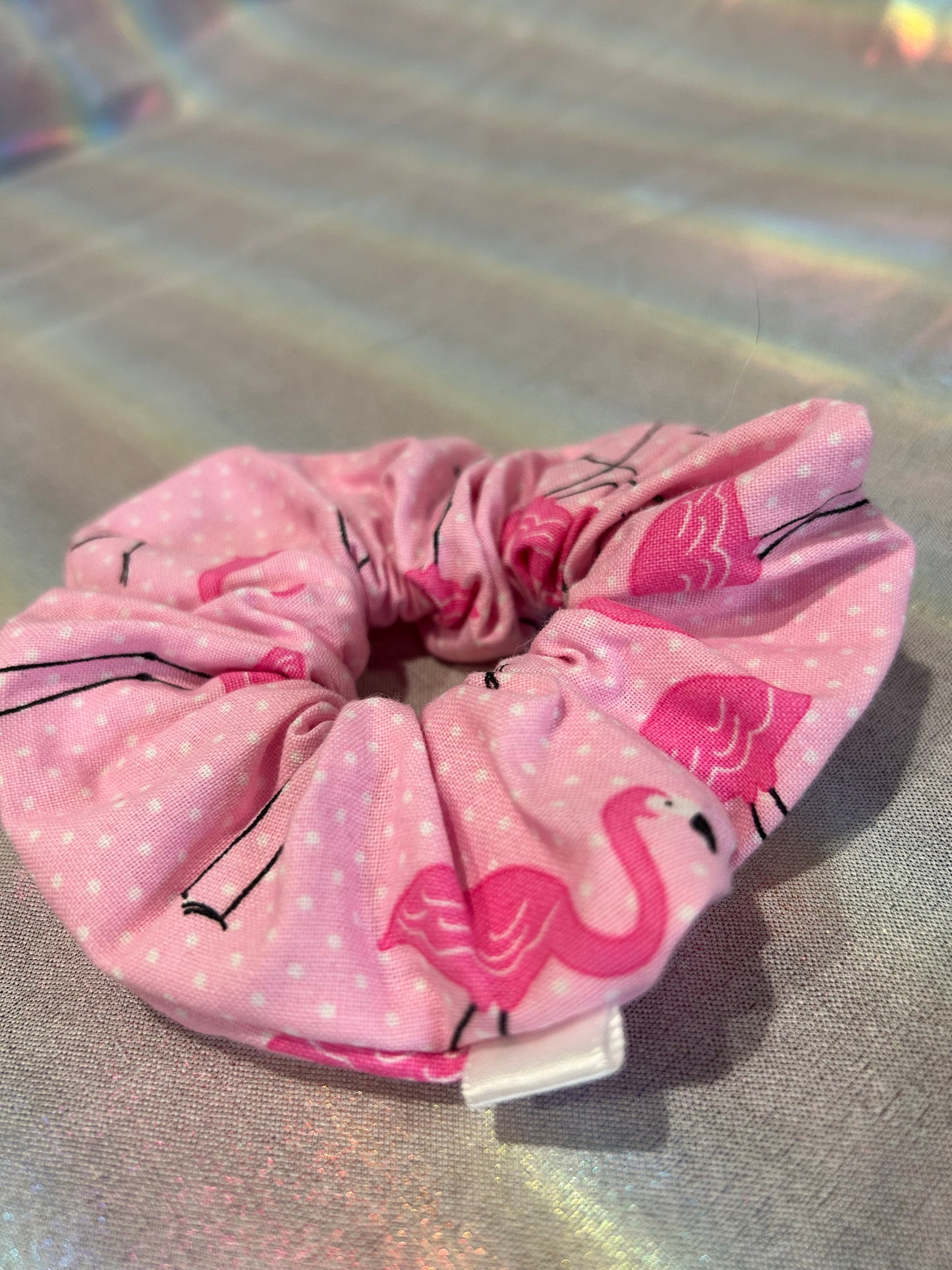 Pink flamingo scrunchie