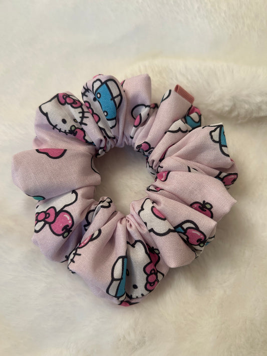 Pink apple hello kitty scrunchie