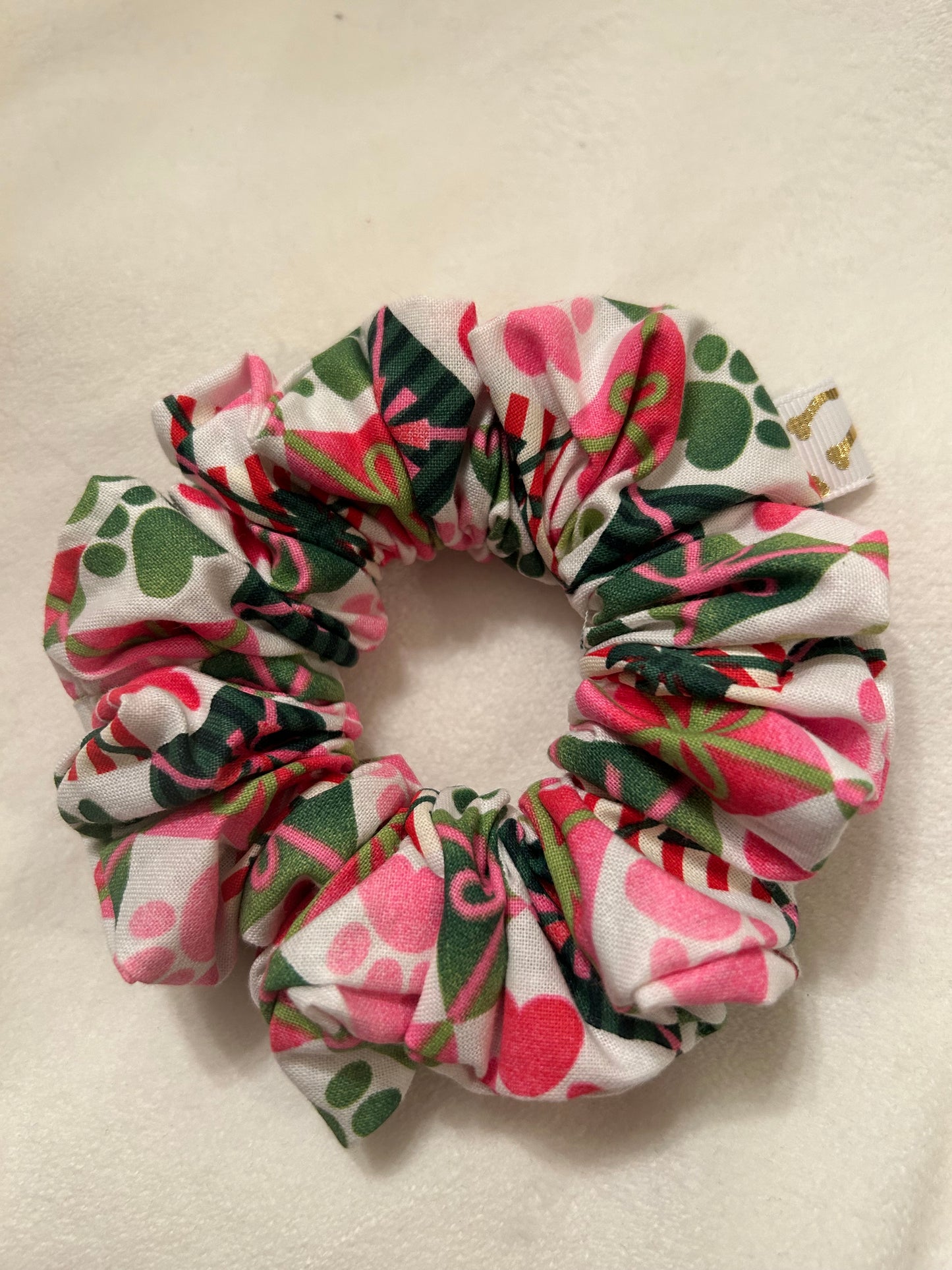 Paw print Christmas scrunchie