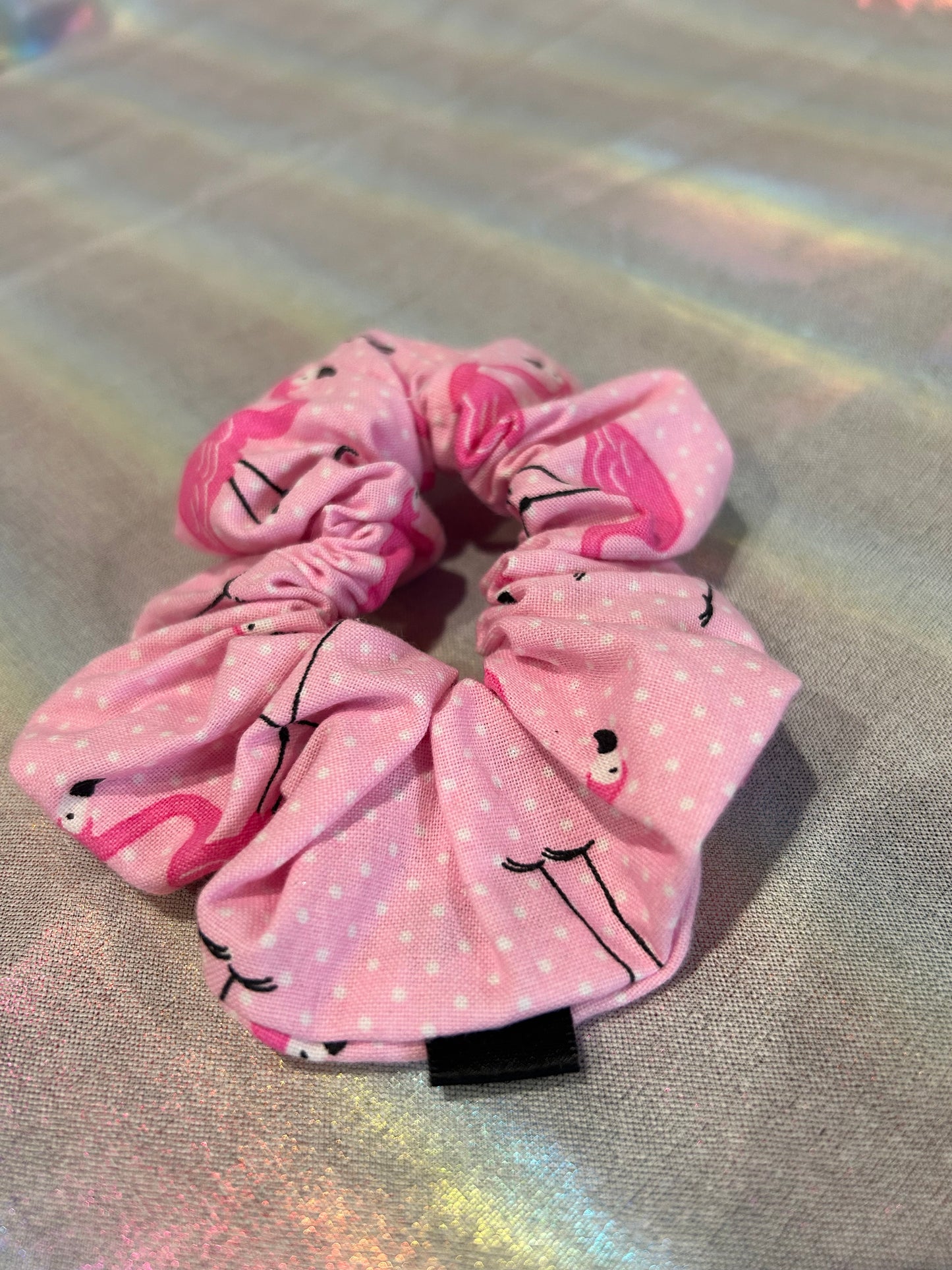 Pink flamingo scrunchie