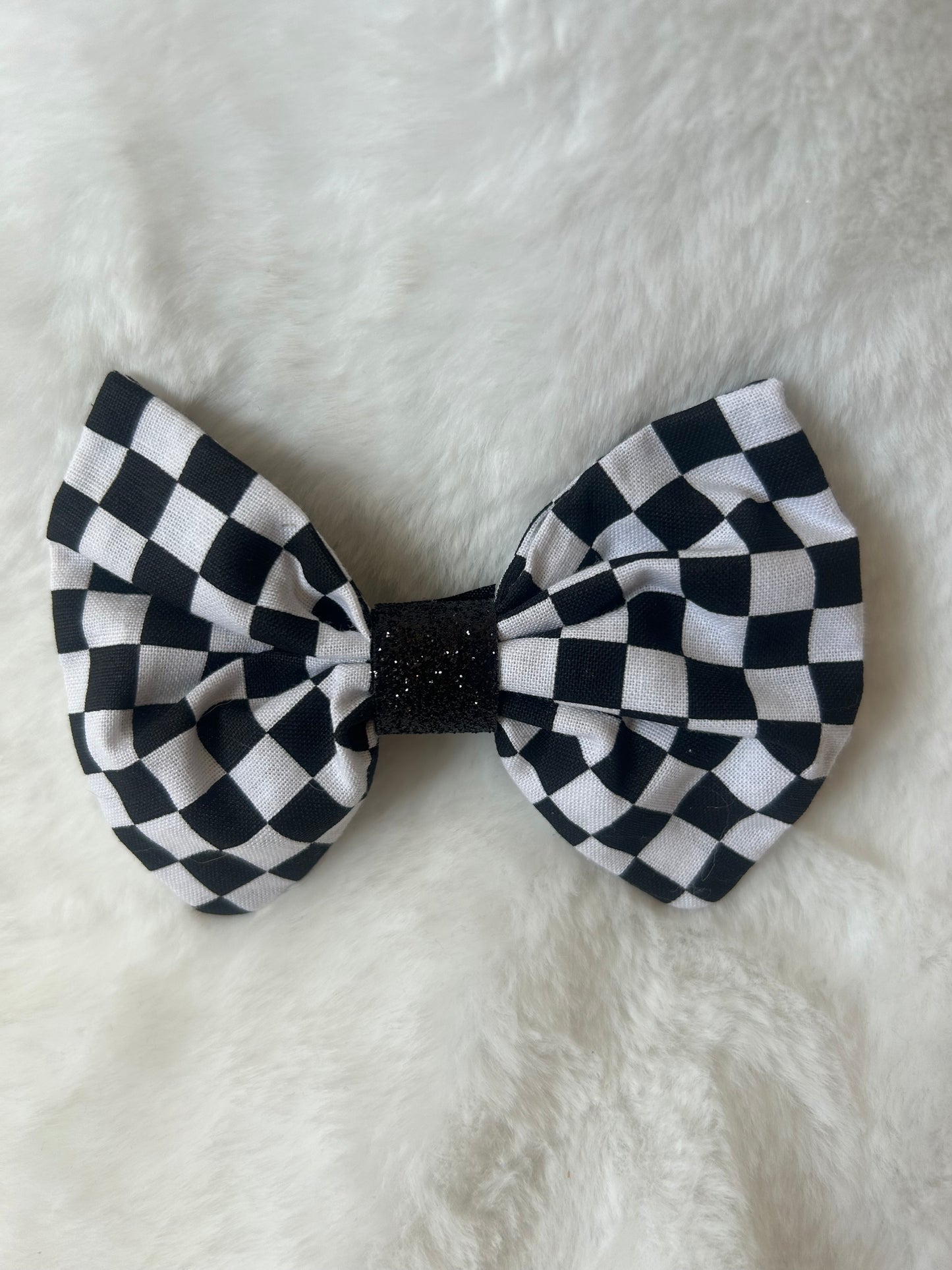 Checkered hair bow