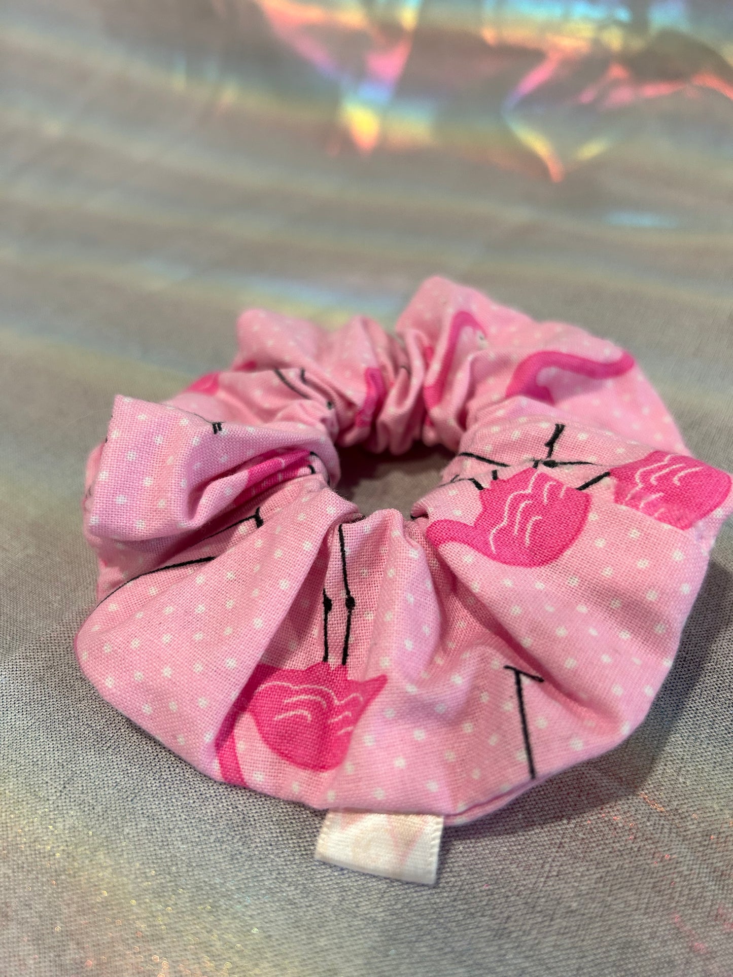 Pink flamingo scrunchie