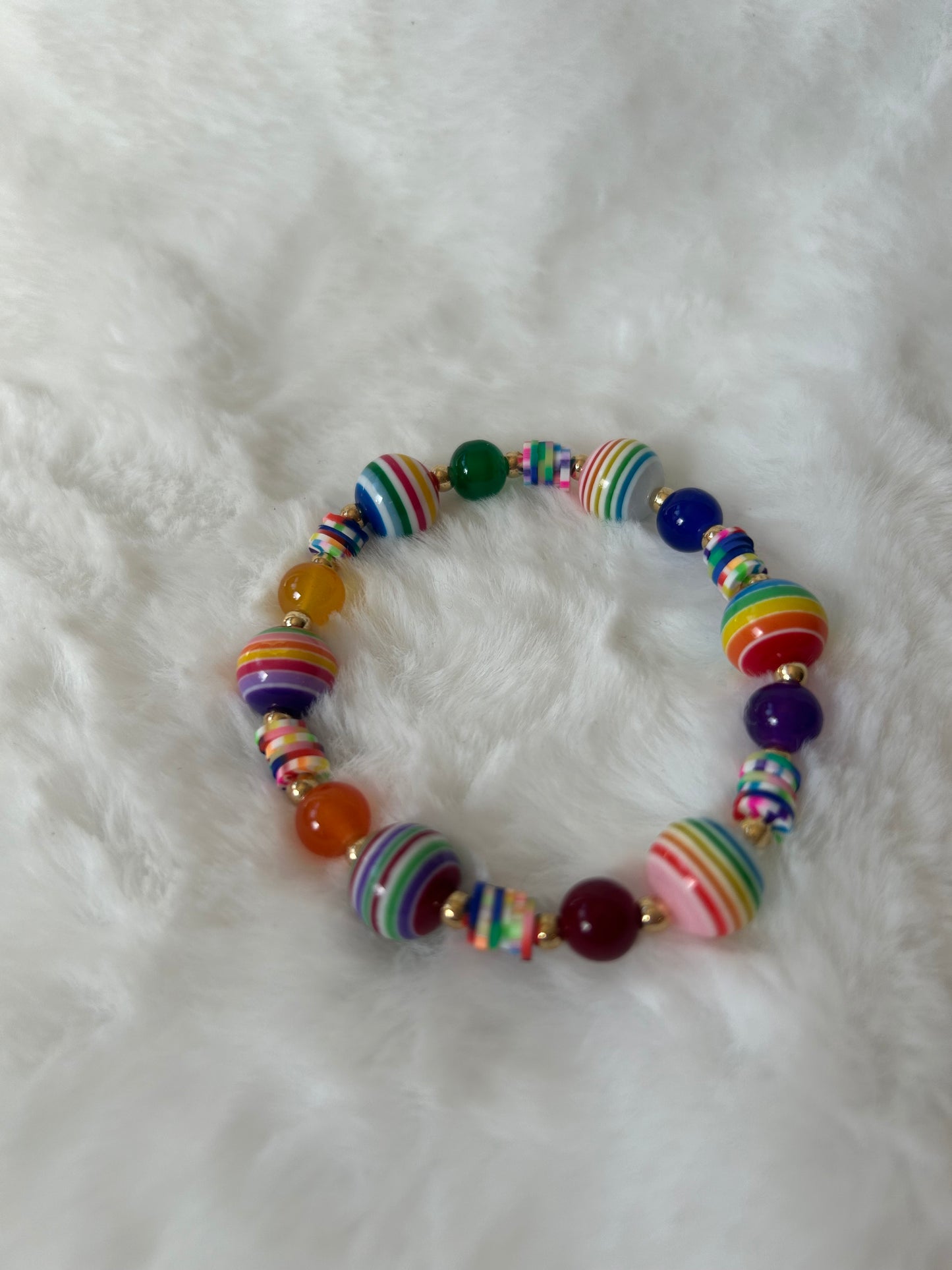 Rainbow glass bead bracelet