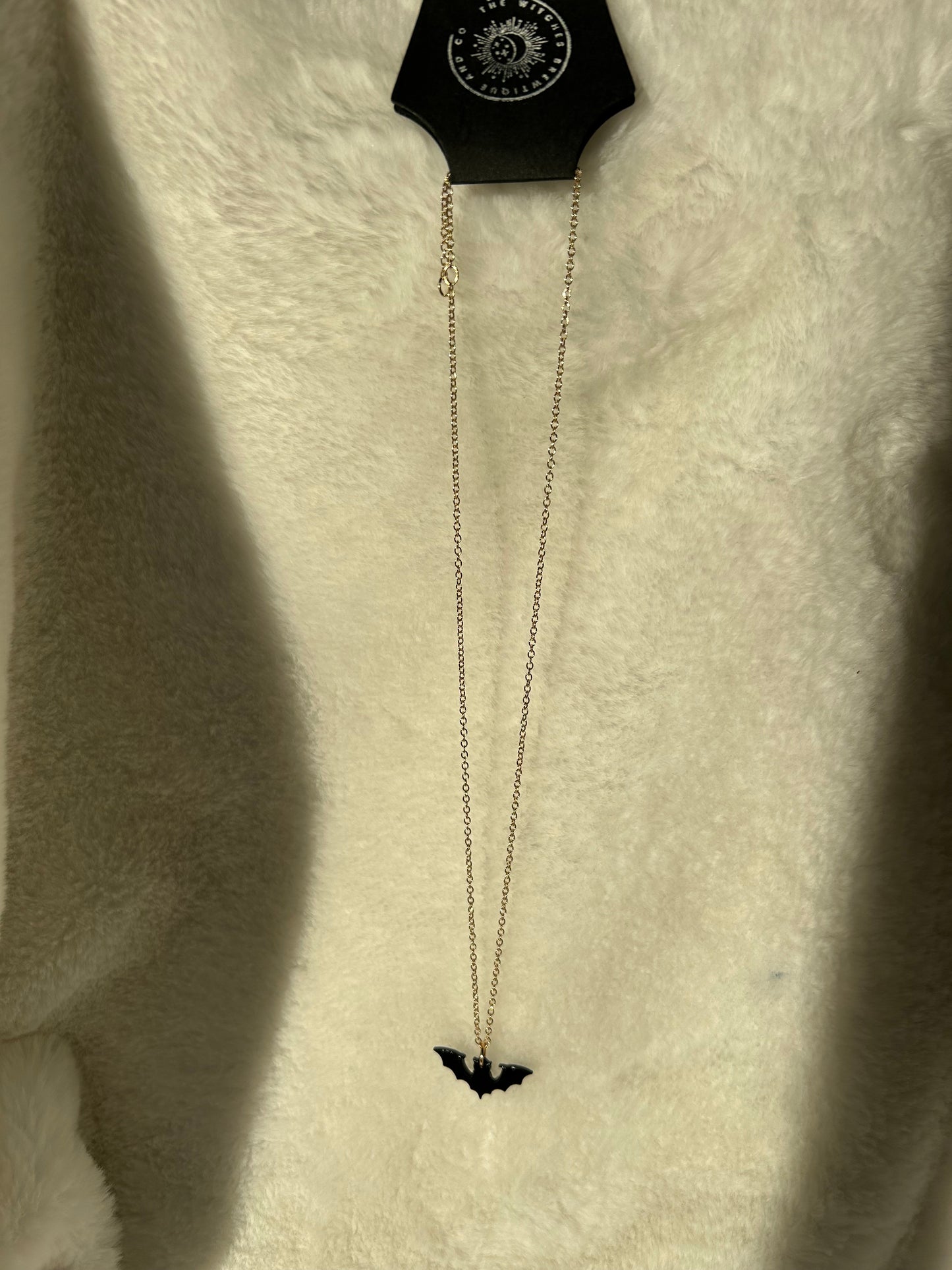 Black bat necklace
