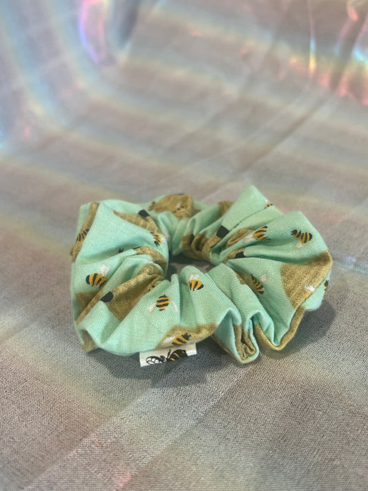 Light blue beehive scrunchie