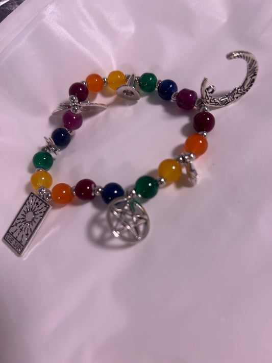 Rainbow witchy charm bracelet