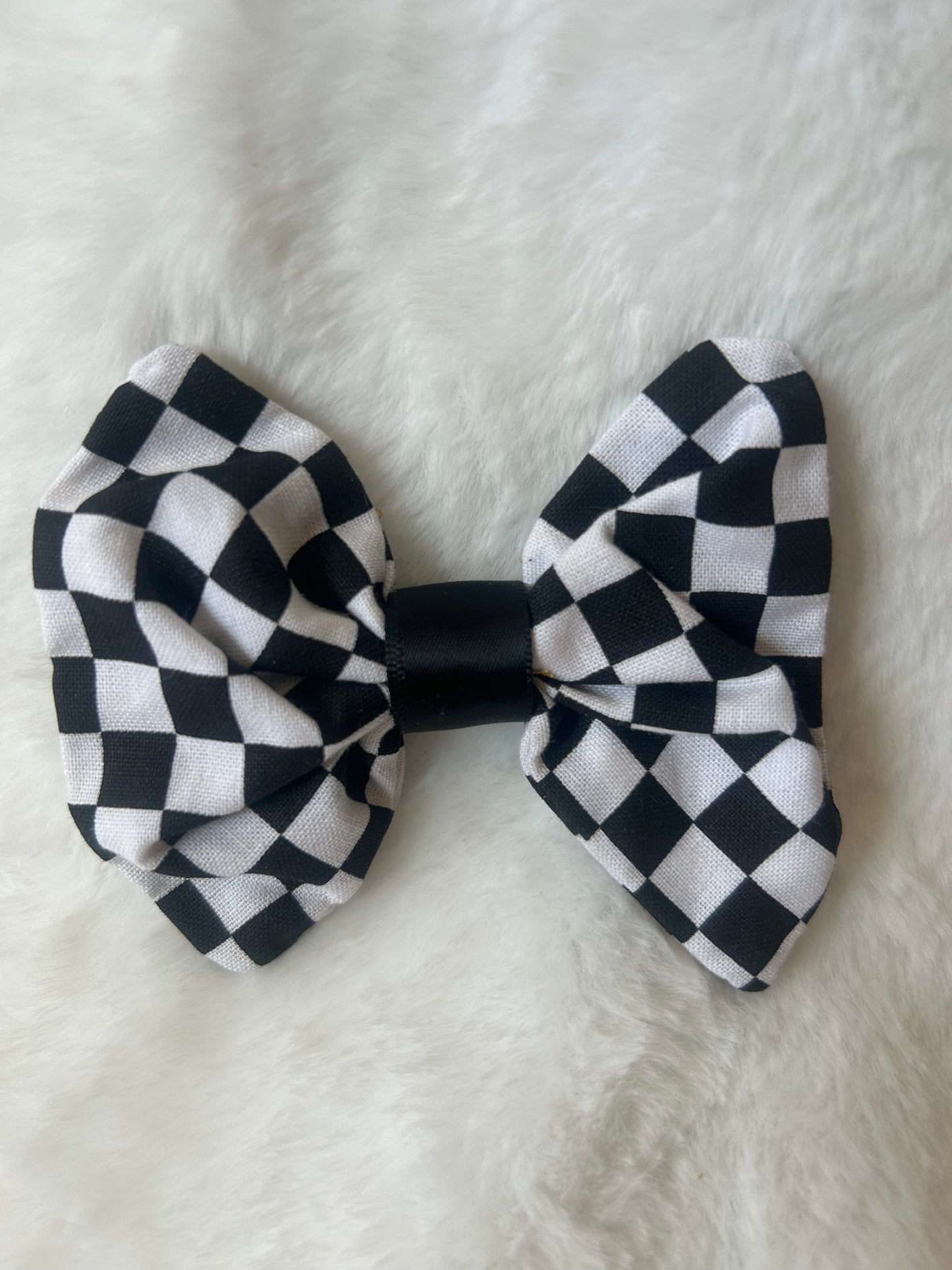 Checkered hair bow