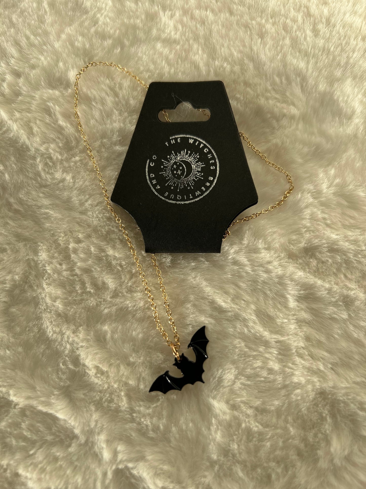 Black bat necklace