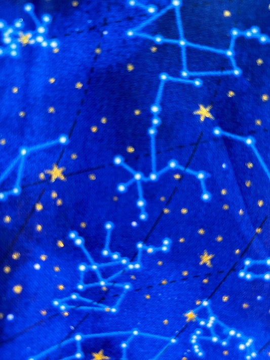 Blue glitter constellation scrunchie