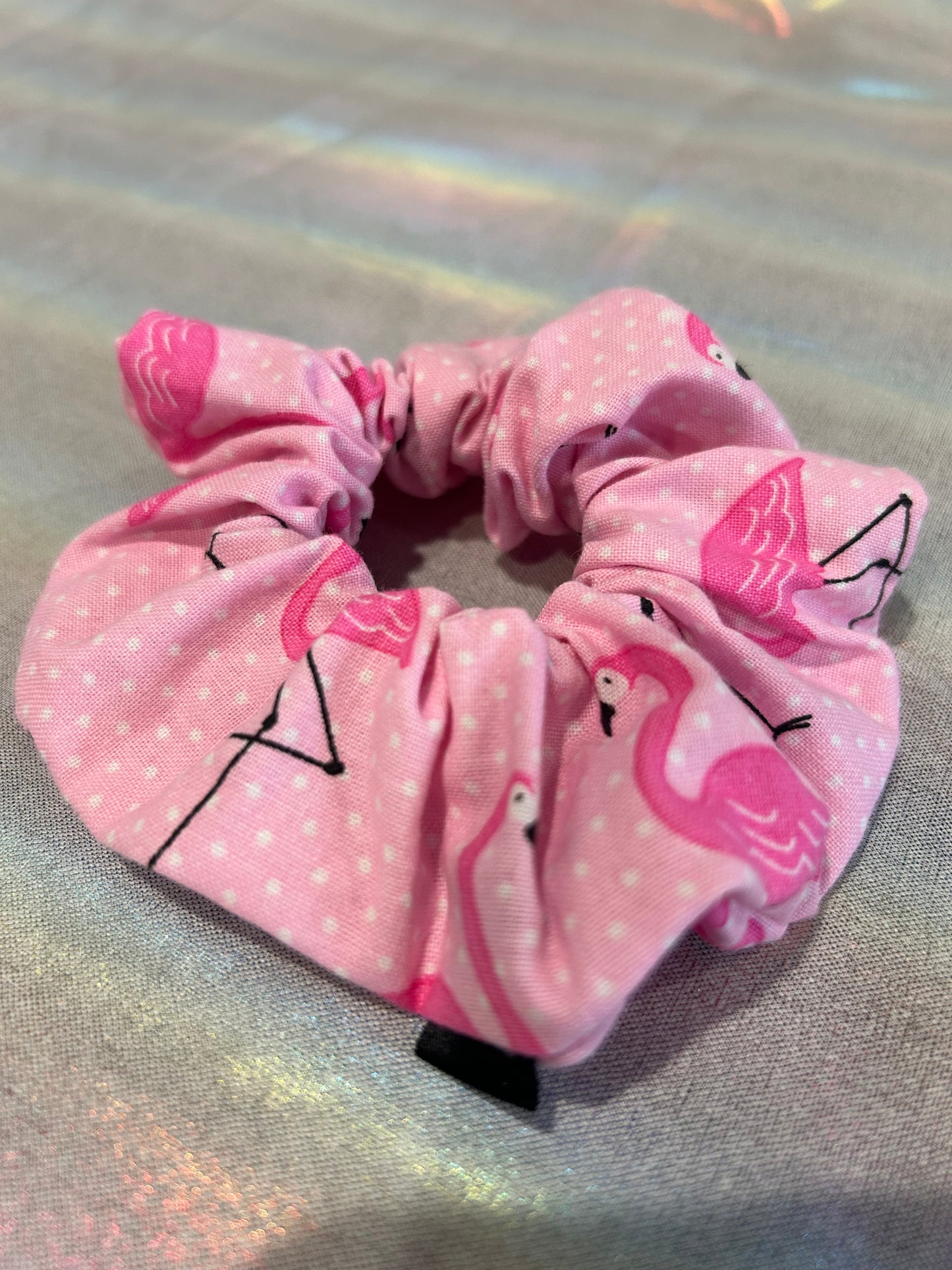 Pink flamingo scrunchie