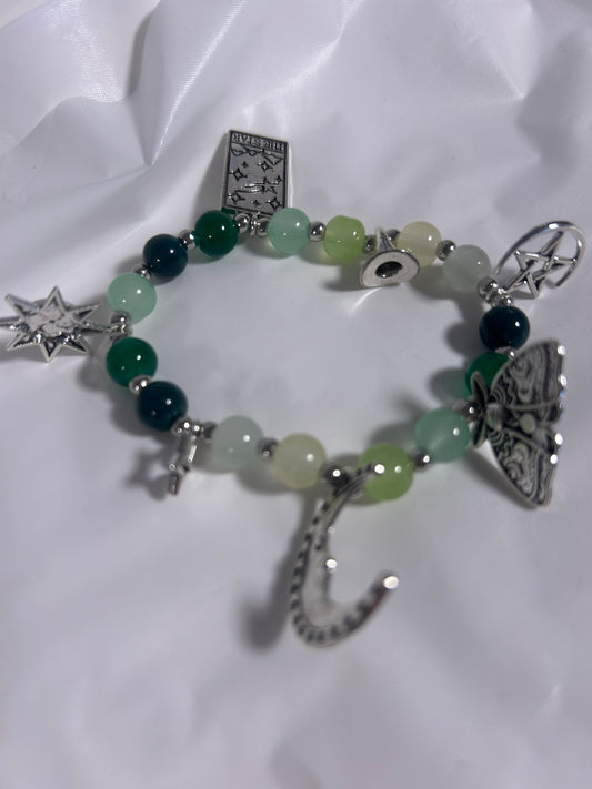 Green witchy charm bracelet