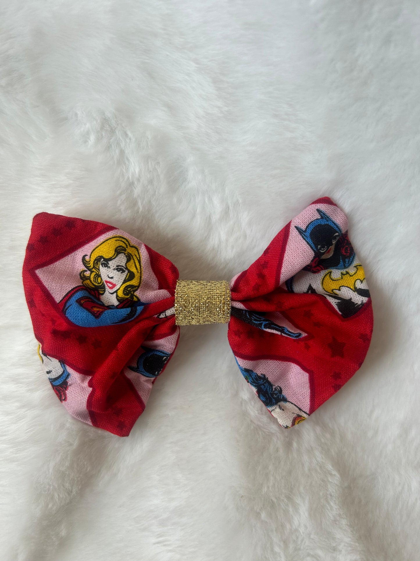 Red female super hero hair bow