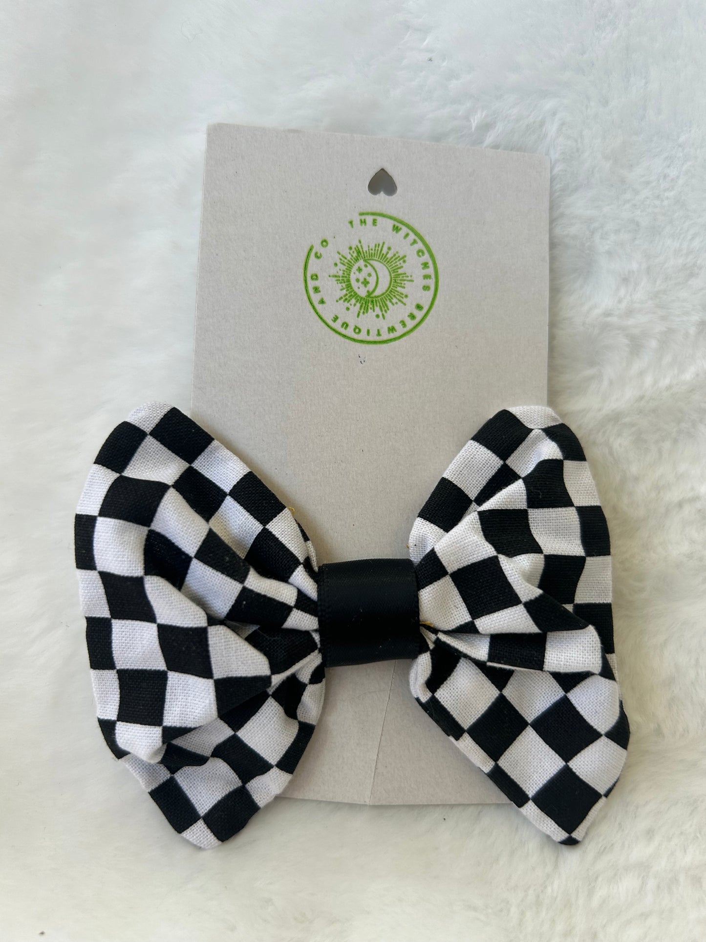 Checkered hair bow