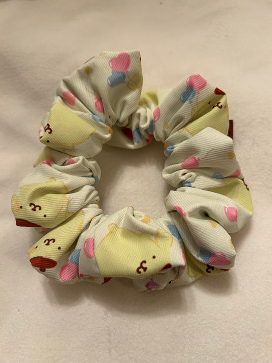 Yellow pompompurin scrunchie